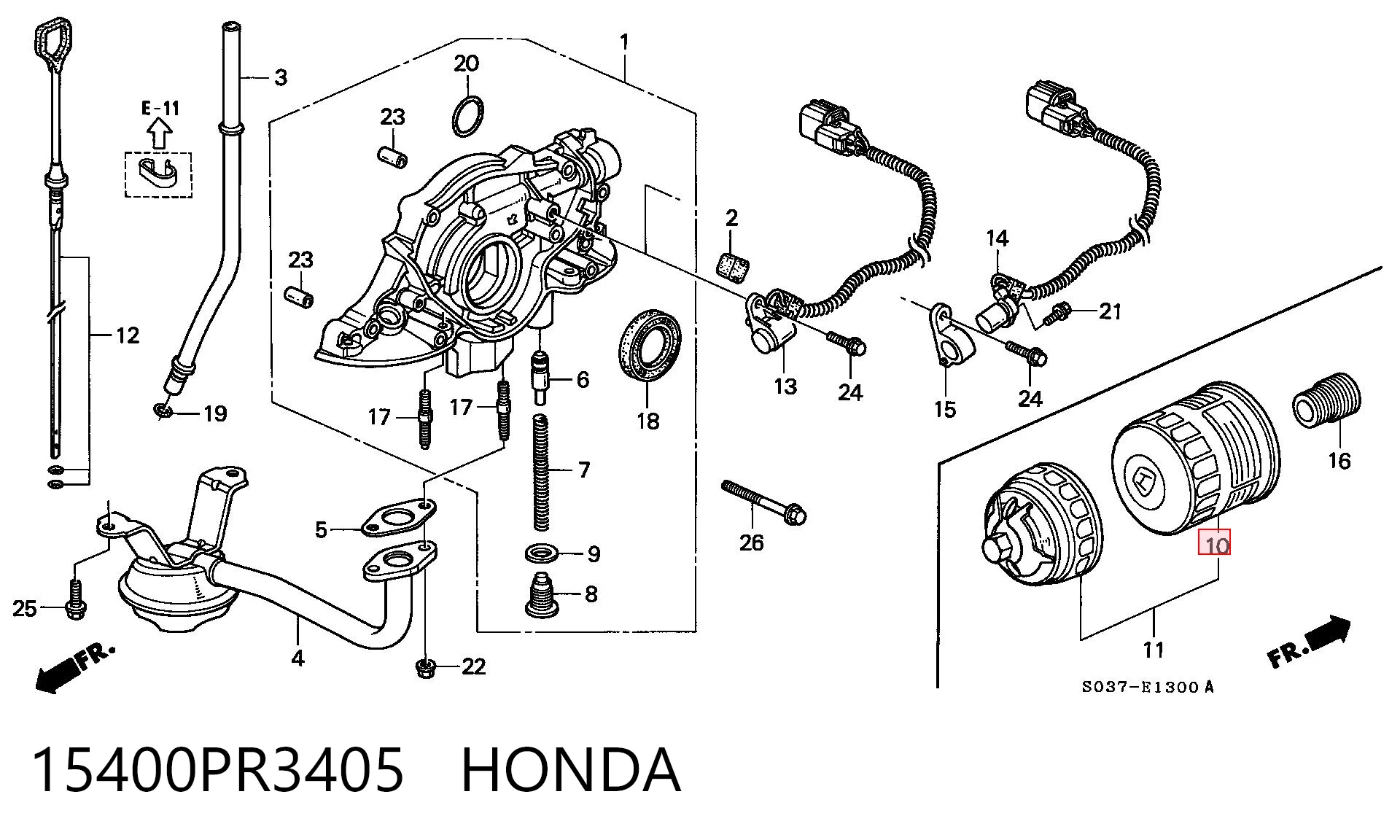 15400PR3405 Honda Filtro aceite