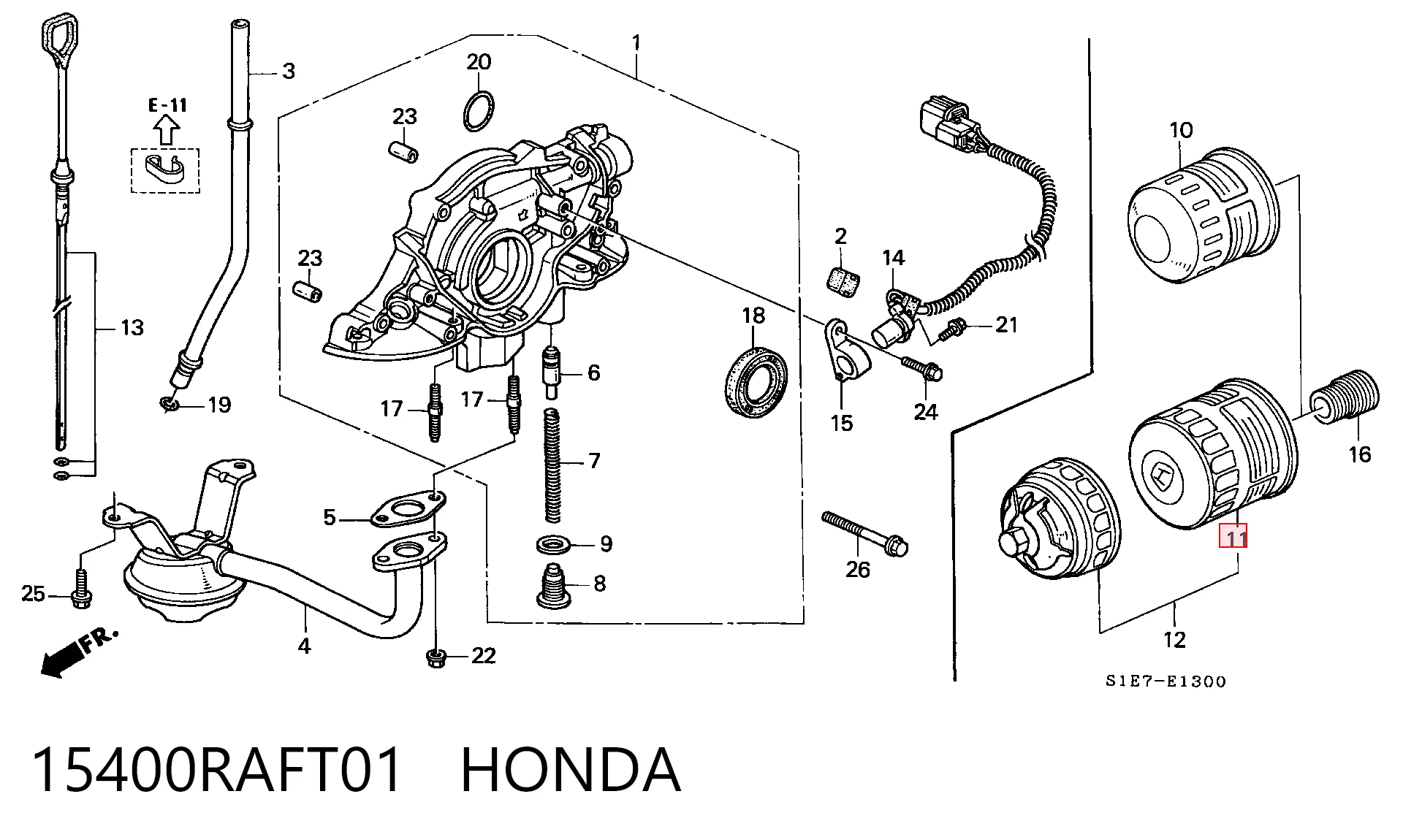 15400RAFT01 Honda Filtro aceite