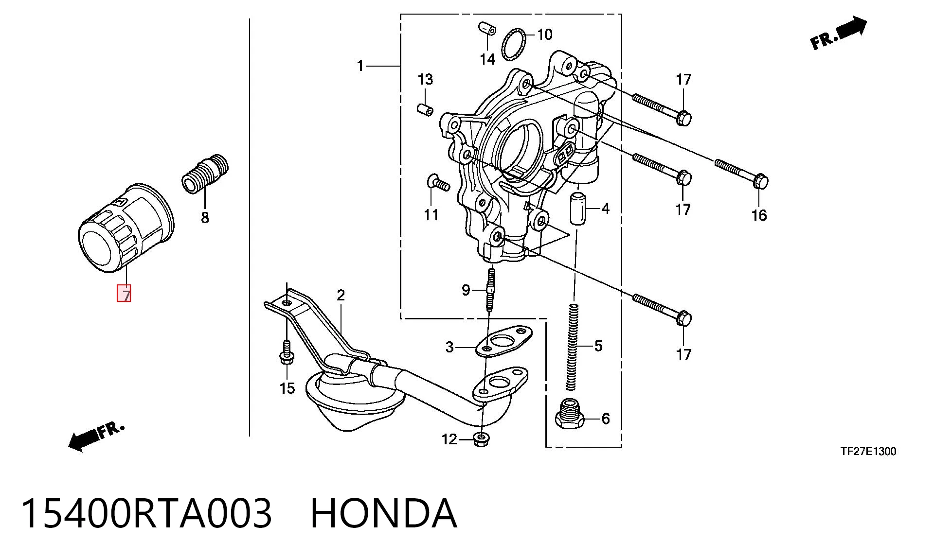 15400RTA003 Honda Filtro aceite