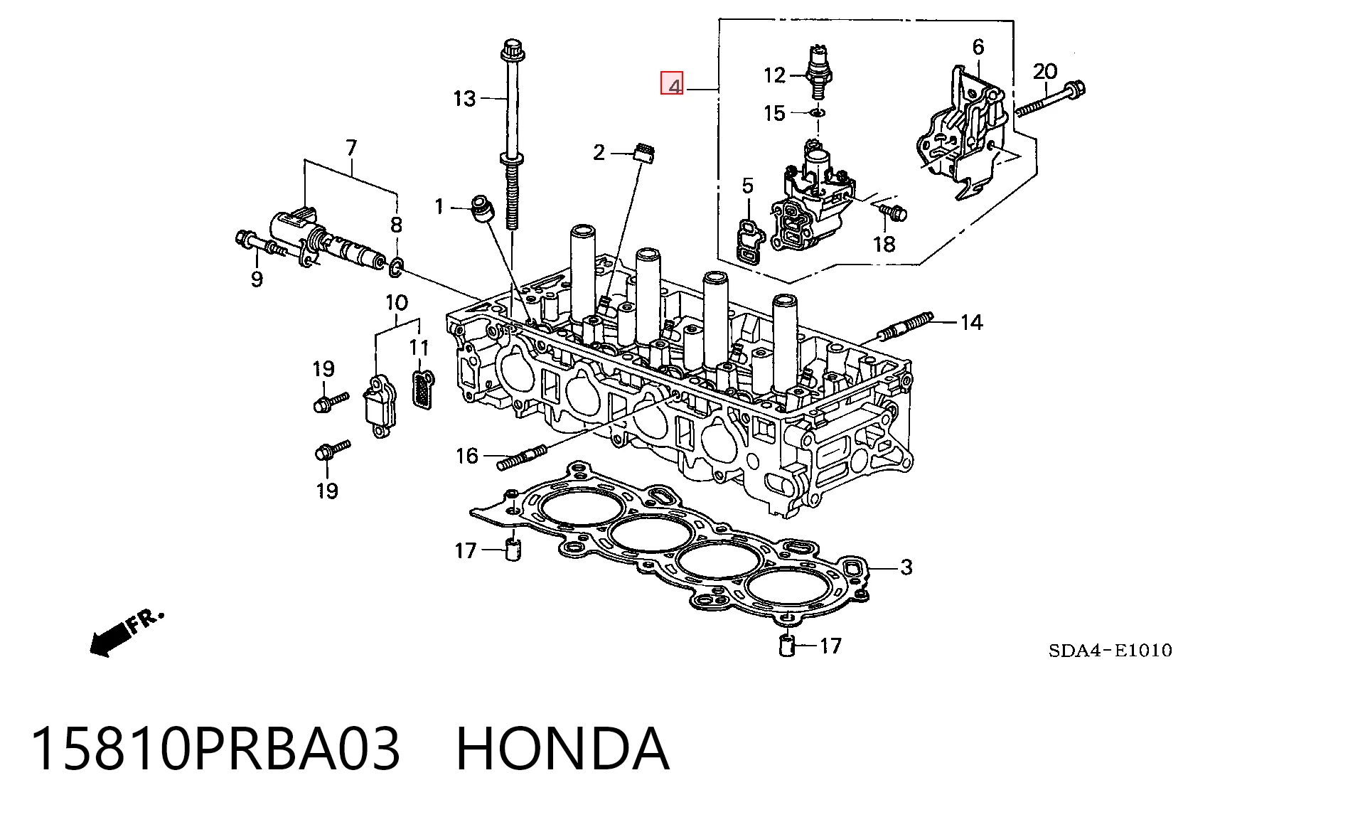 15810PRBA03 Honda Válvula control, ajuste de levas