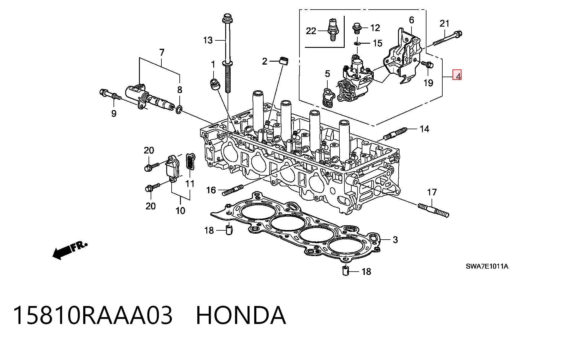 15810RAAA03 Honda Regulador de fase de distribución