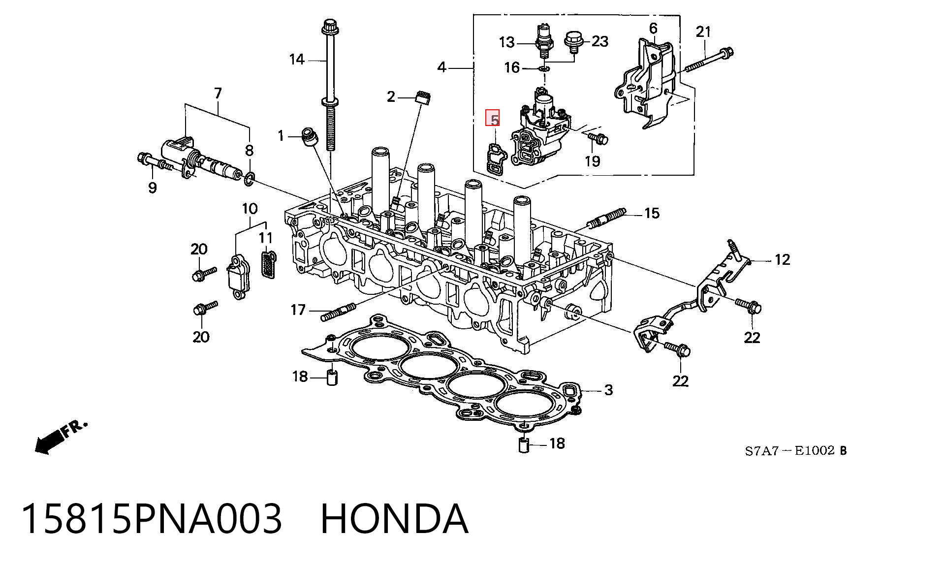 15815PNA003 Honda Junta de válvula de ventilación del cárter