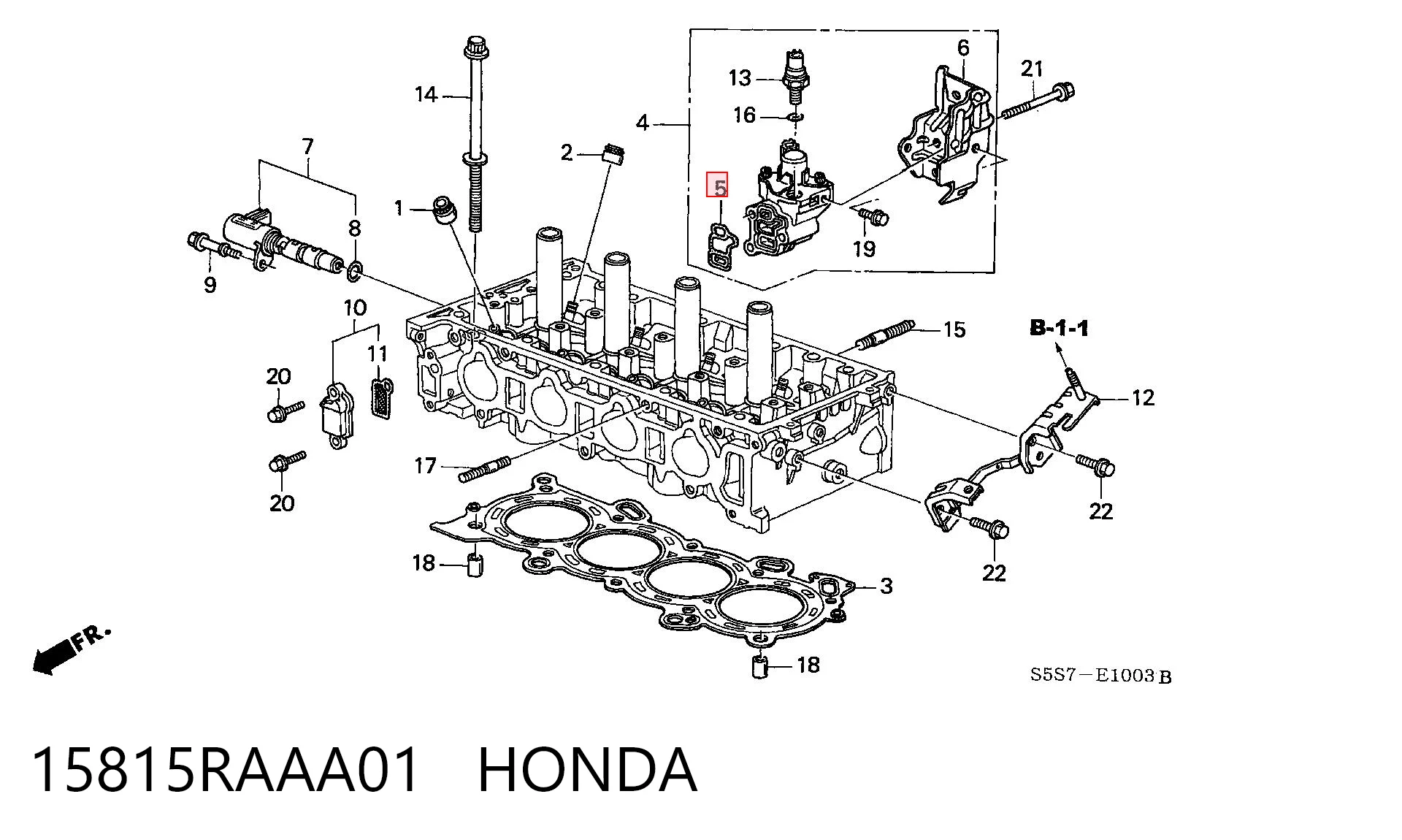 15815RAAA01 Honda Junta de válvula de ventilación del cárter