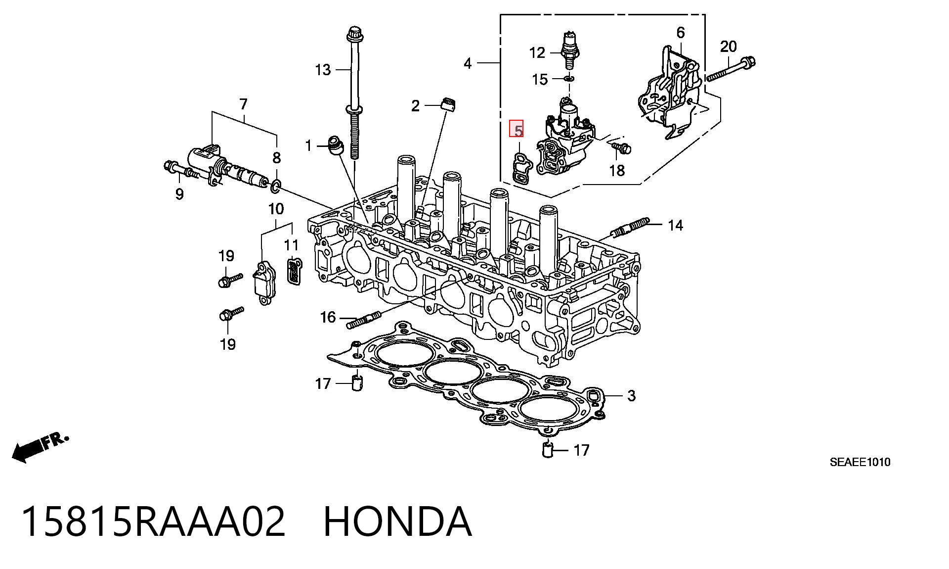 15815RAAA02 Honda Junta de válvula de ventilación del cárter