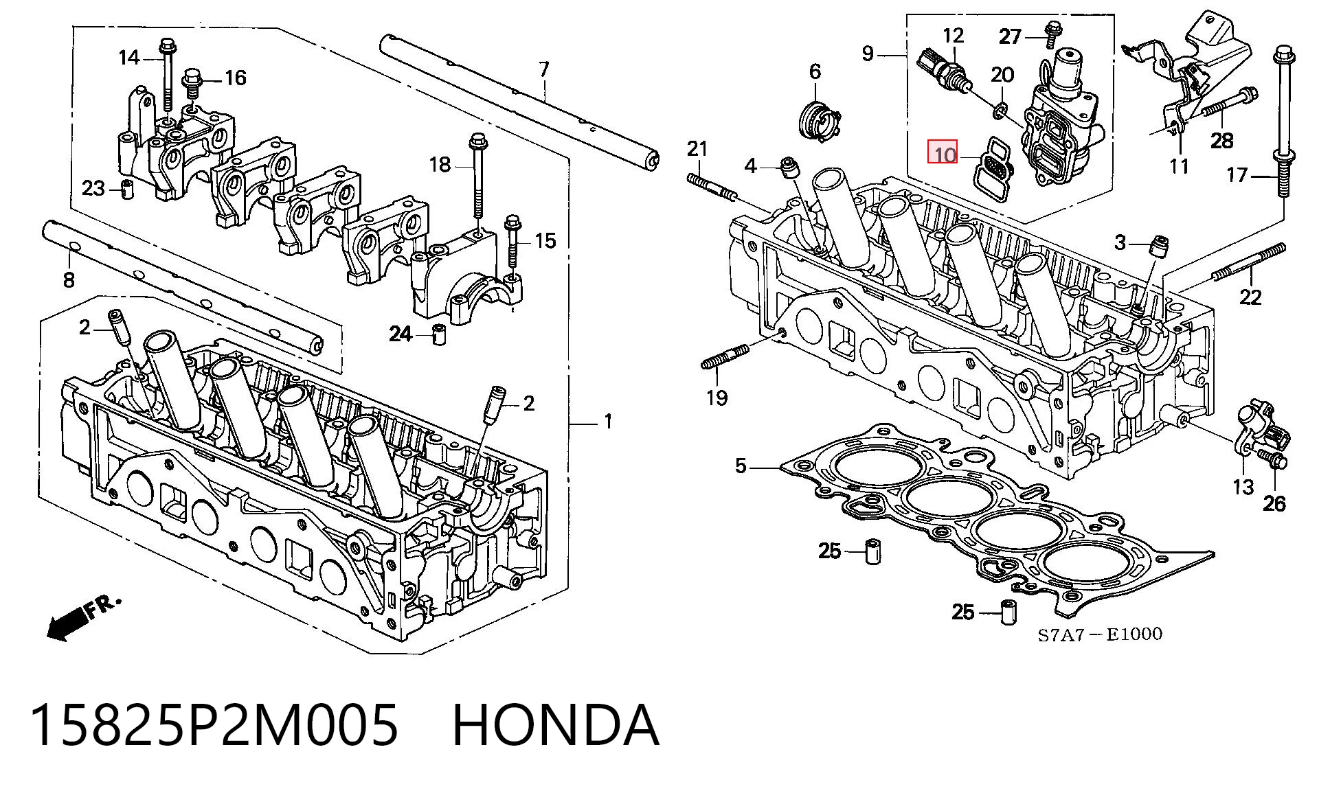 15825P2M005 Honda Junta de la válvula reguladora de presión de aceite del motor