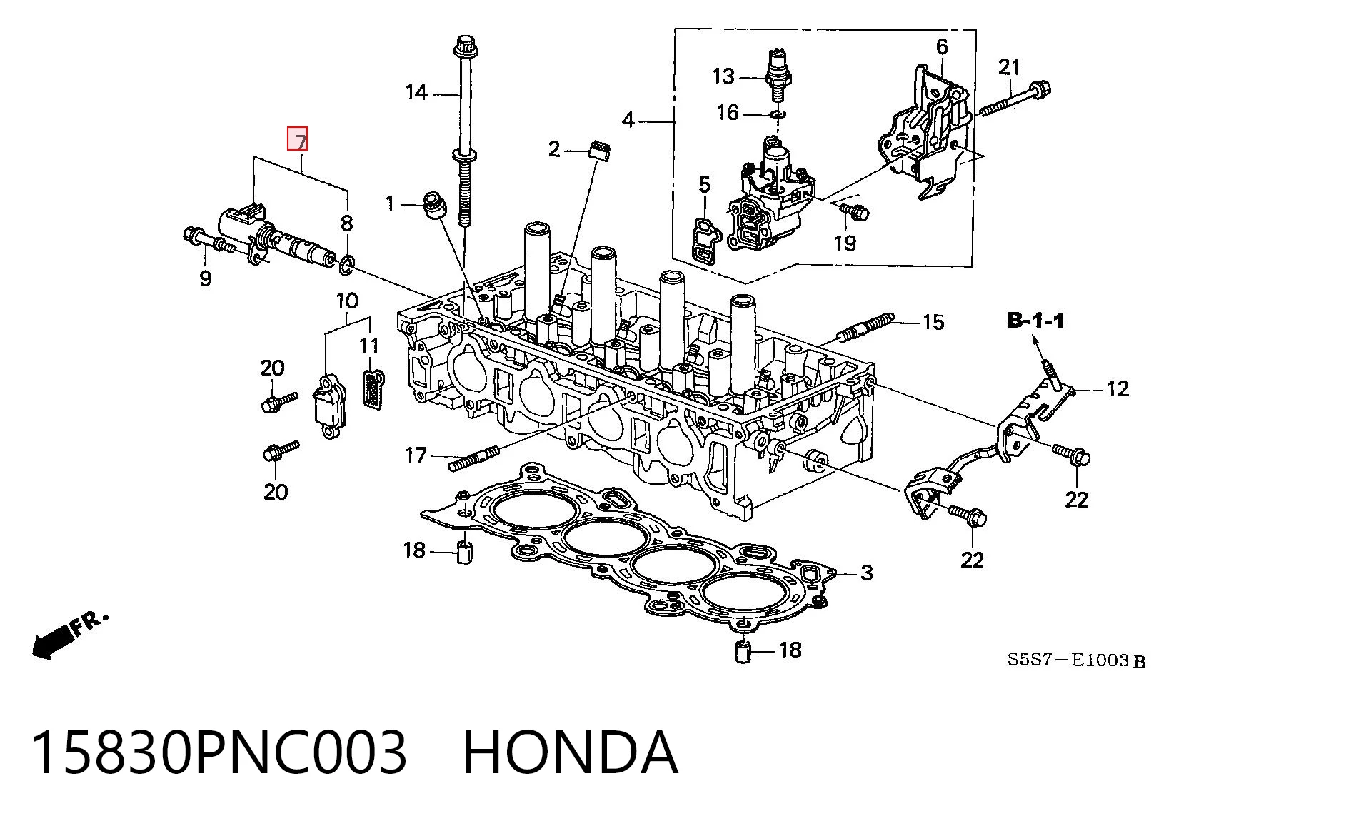 15830PNC003 Honda Válvula control, ajuste de levas