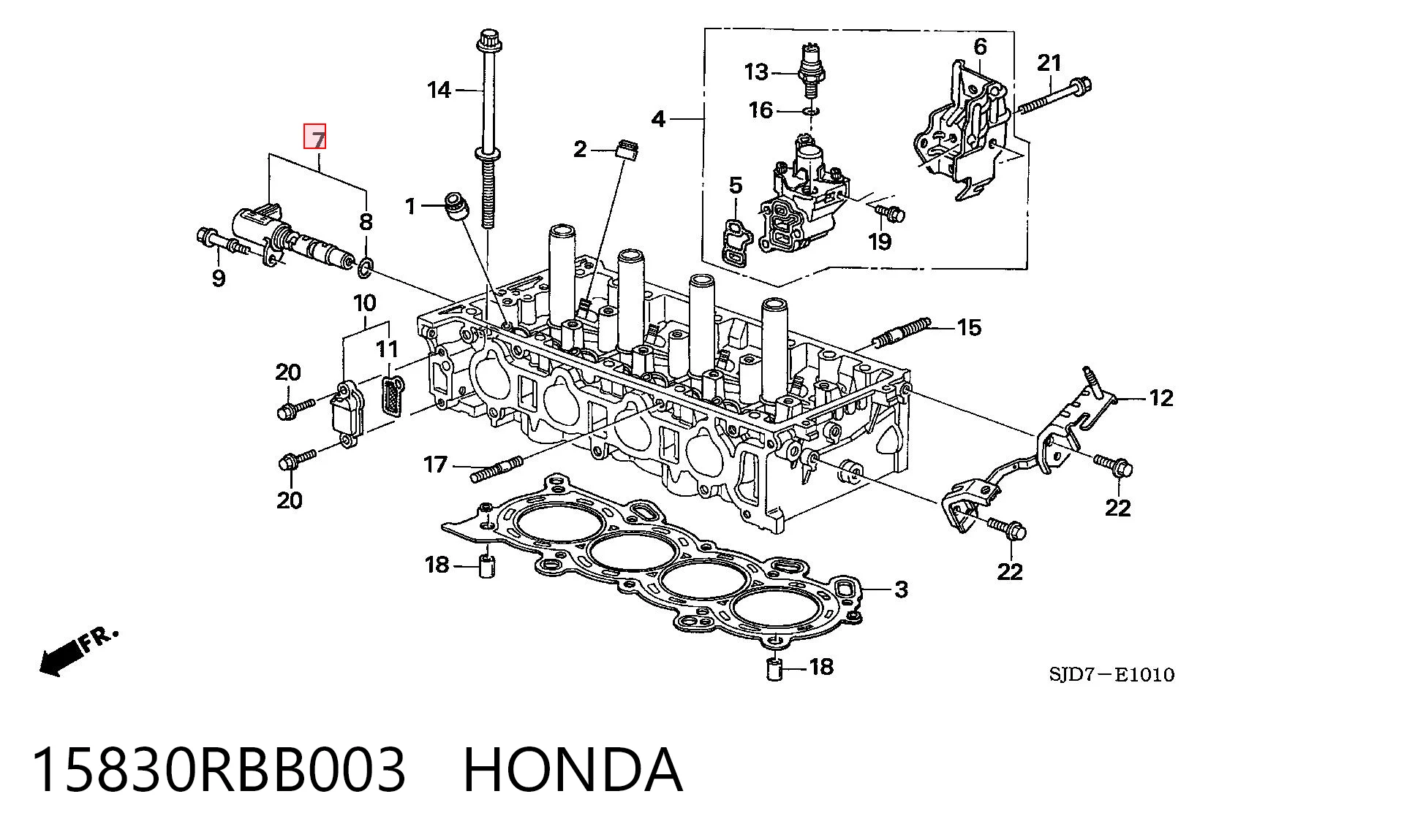15830RBB003 Honda Válvula control, ajuste de levas