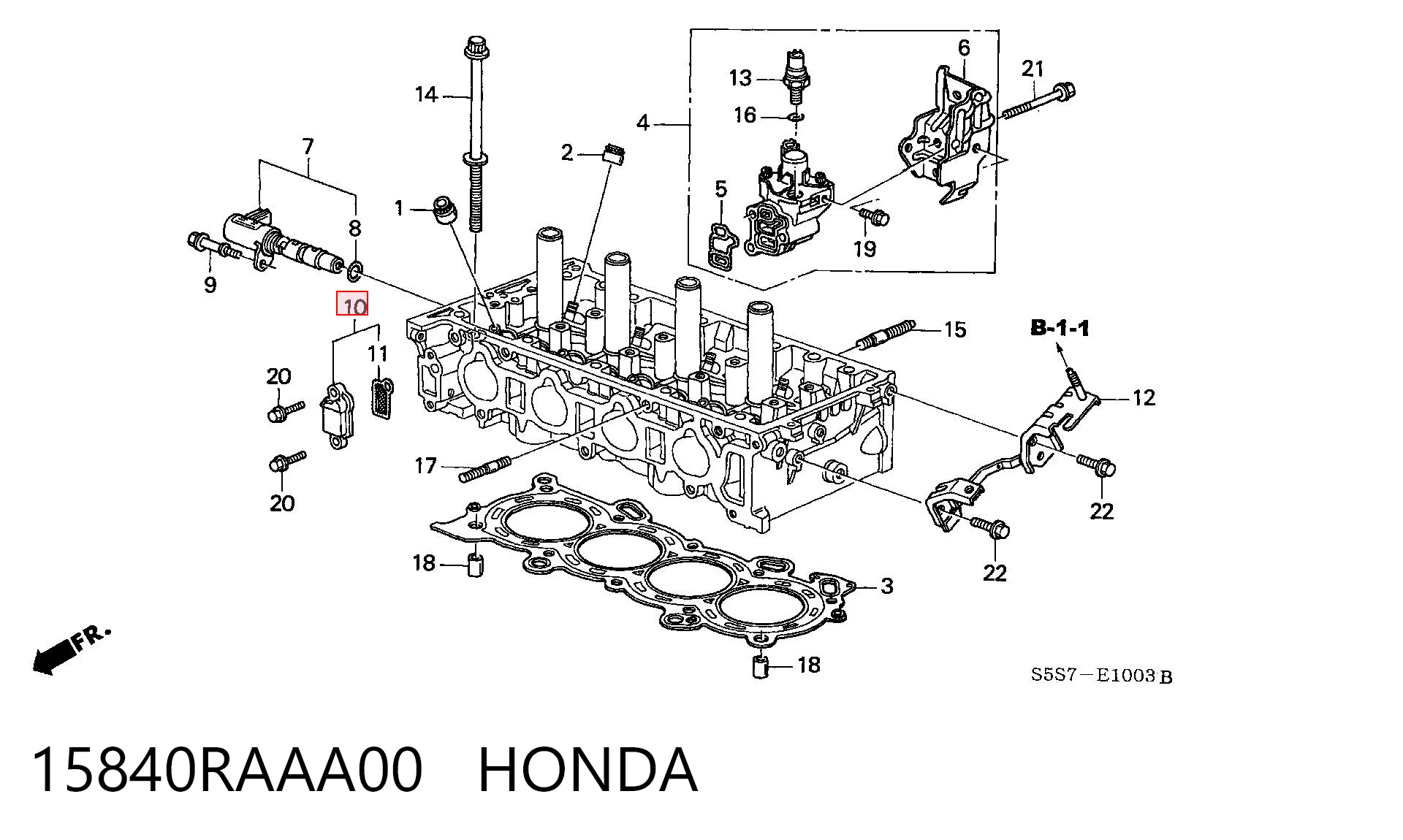 15840RAAA00 Honda Filtro del regulador de fase de distribución