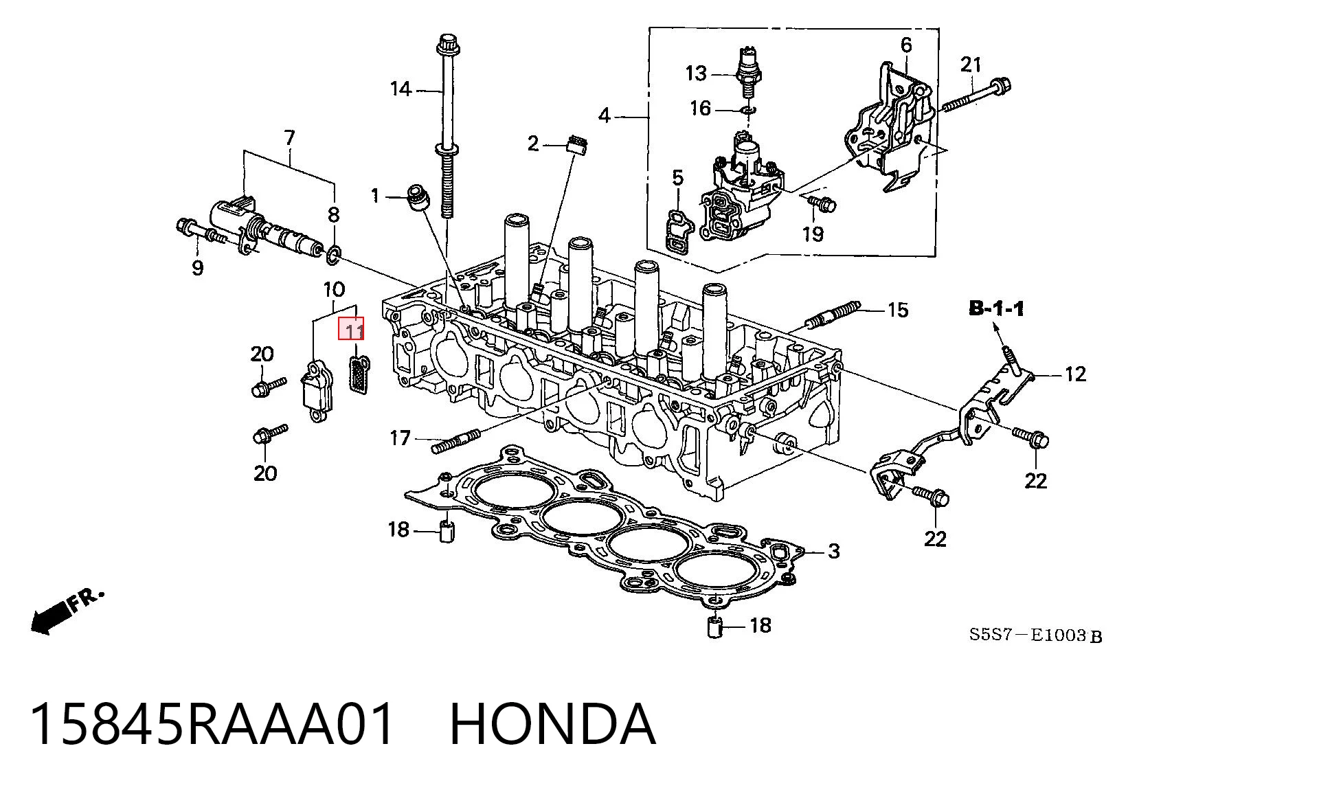 15845RAAA01 Honda Filtro del regulador de fase de distribución