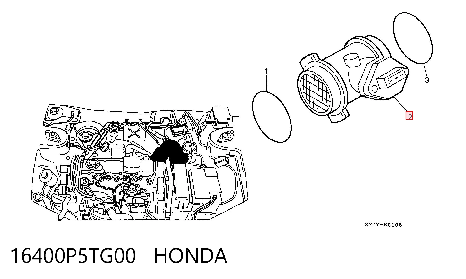 Sensor de flujo de aire para Honda Accord VI CG