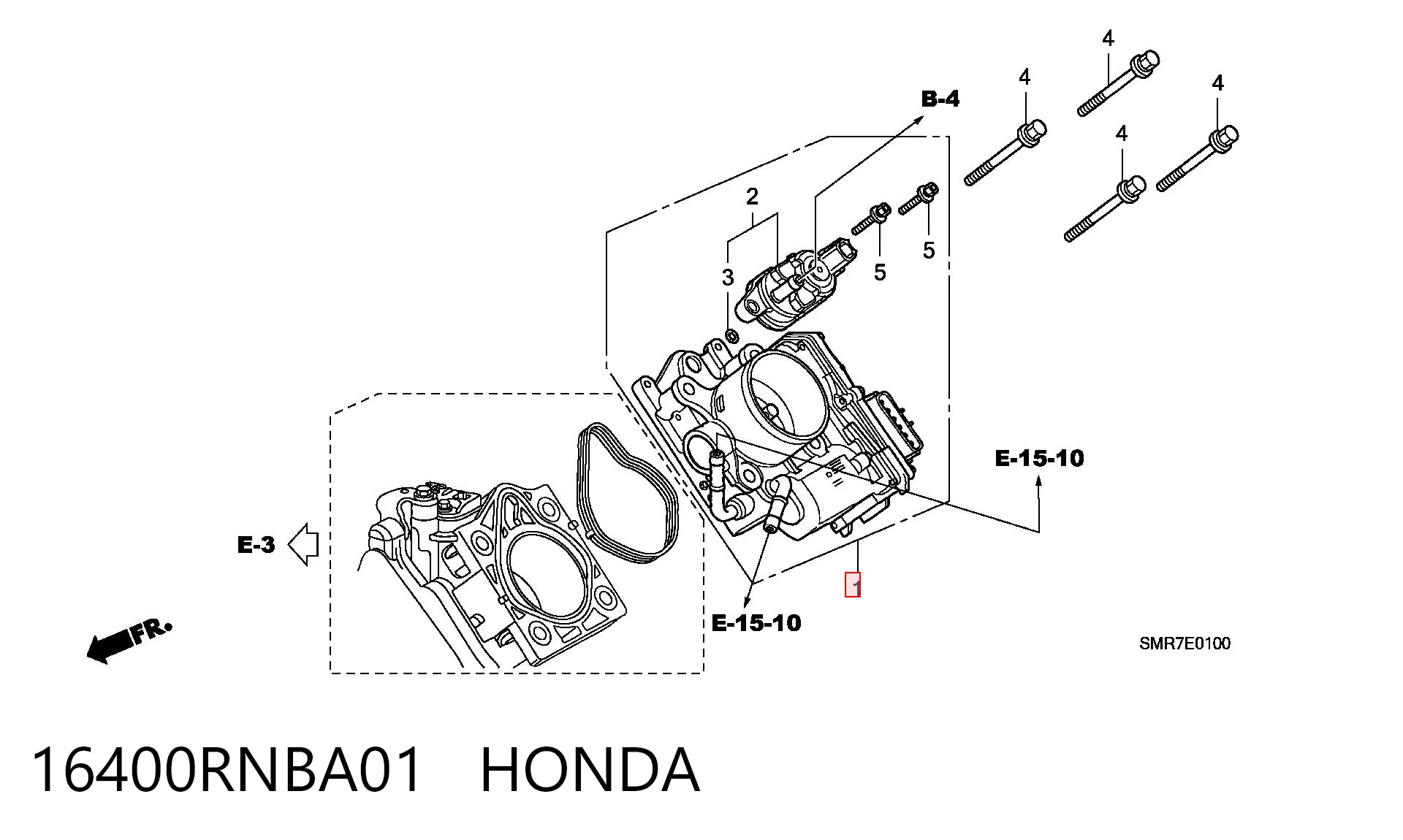 16400RNBA01 Honda Mariposa de admisión