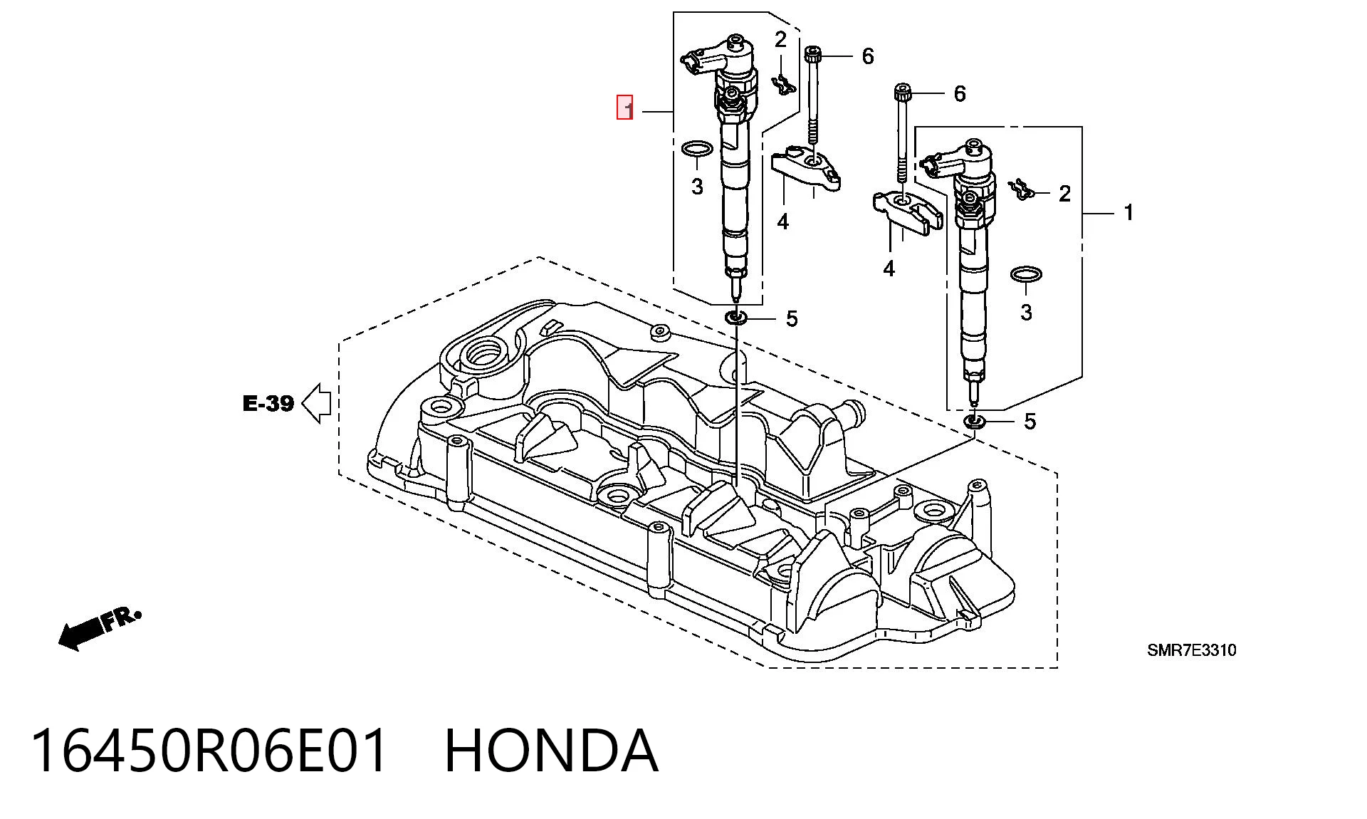 16450R06E01 Honda Inyector de combustible