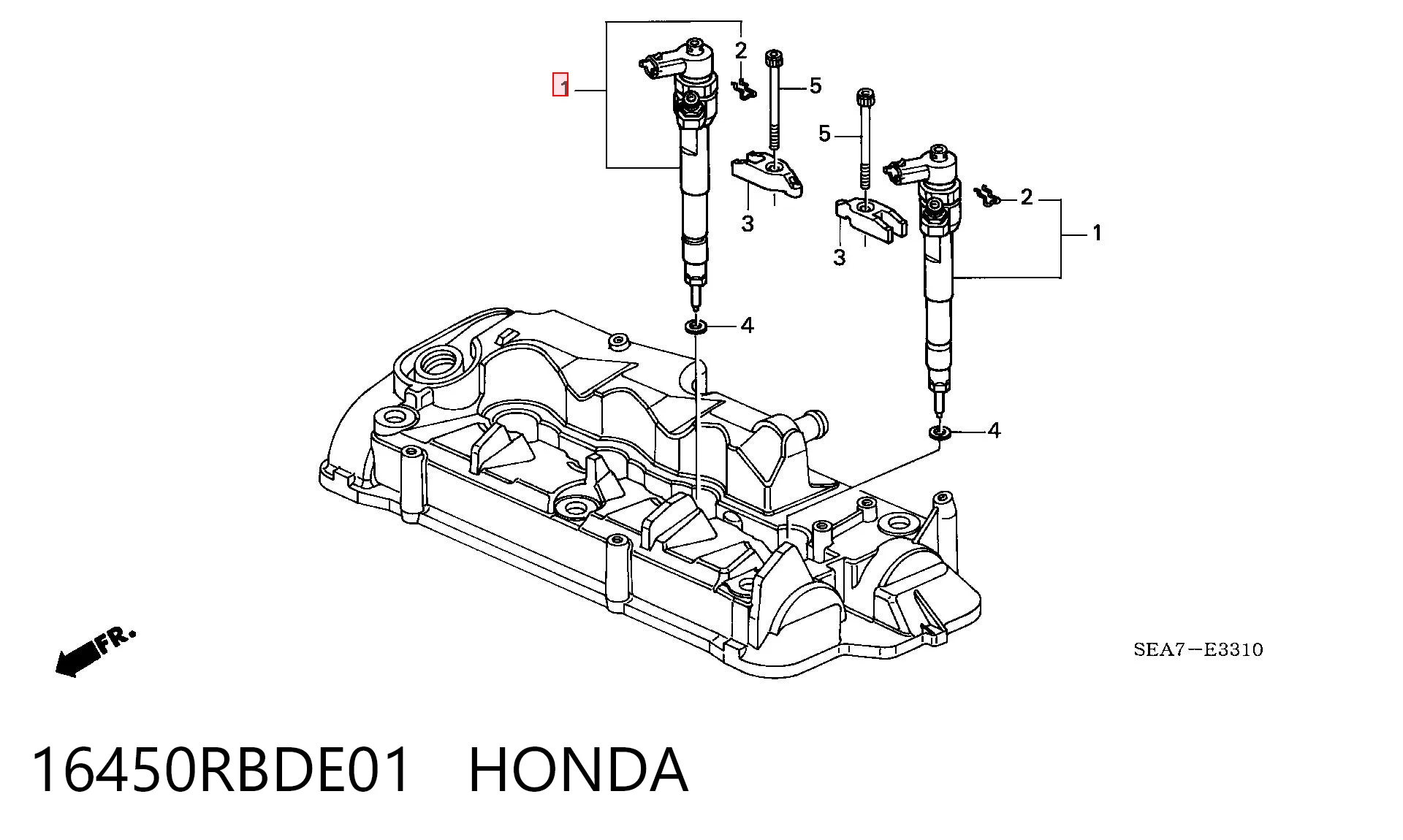 16450RBDE01 Honda Inyector de combustible