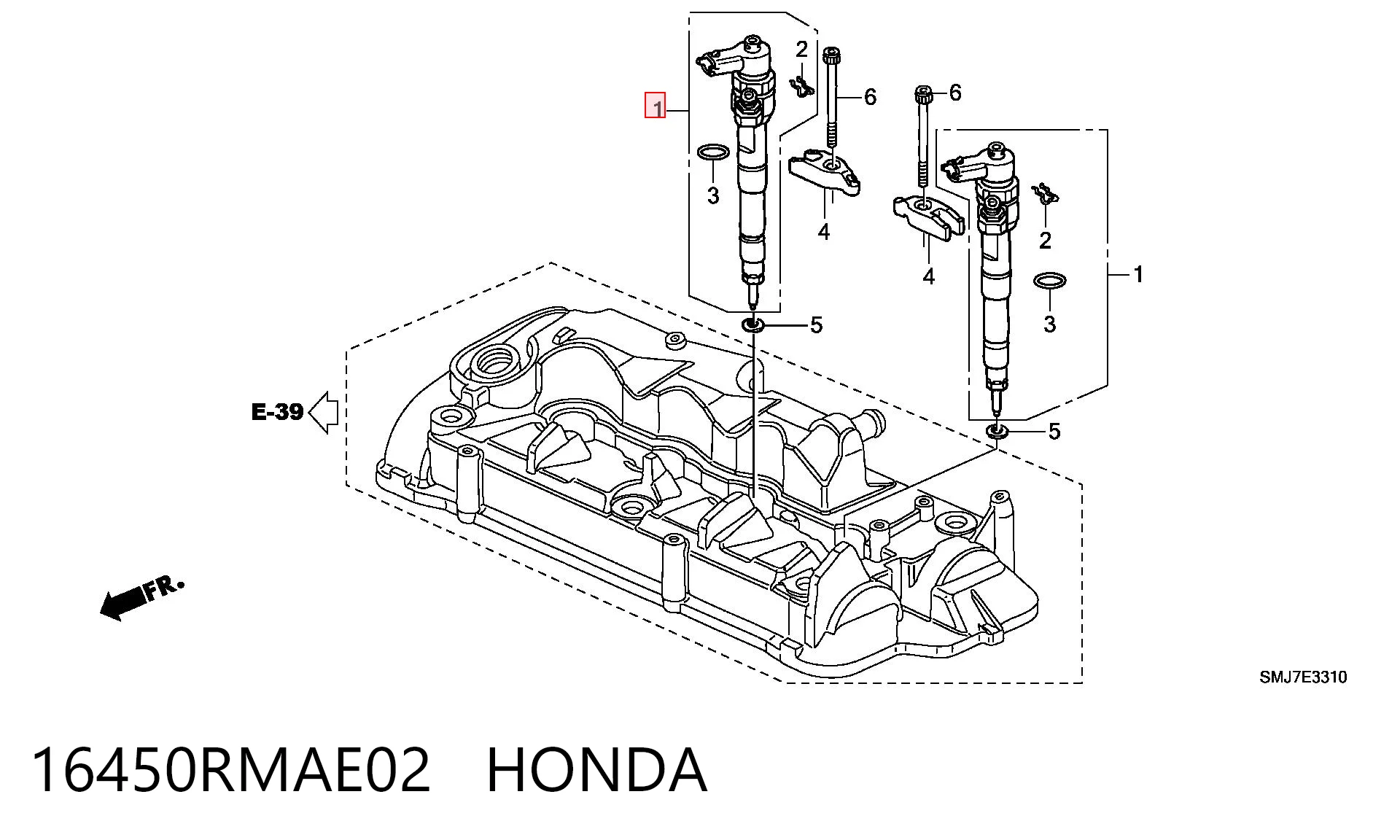 16450RMAE02 Honda Inyector de combustible