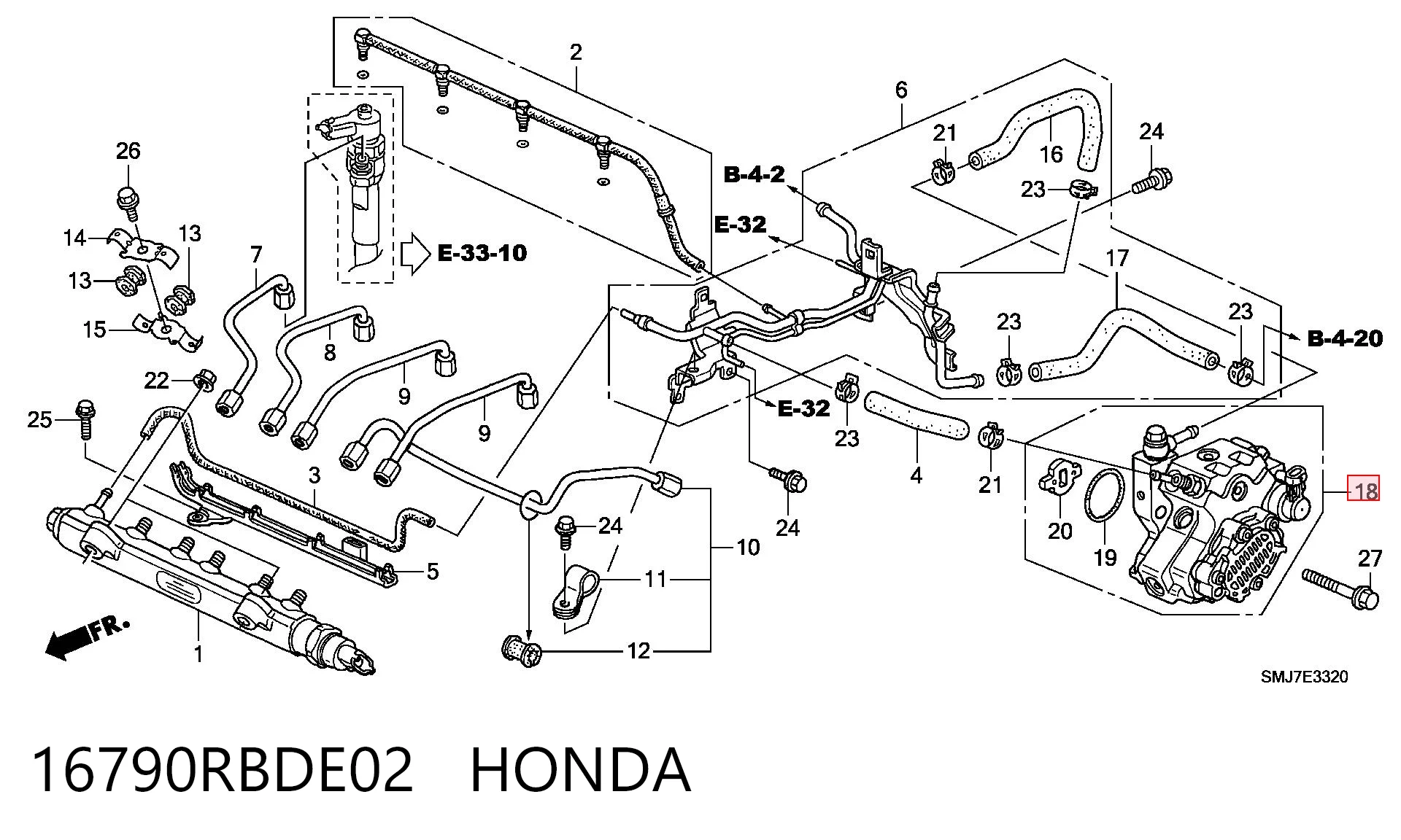 16790RBDE02 Honda Bomba de inyección