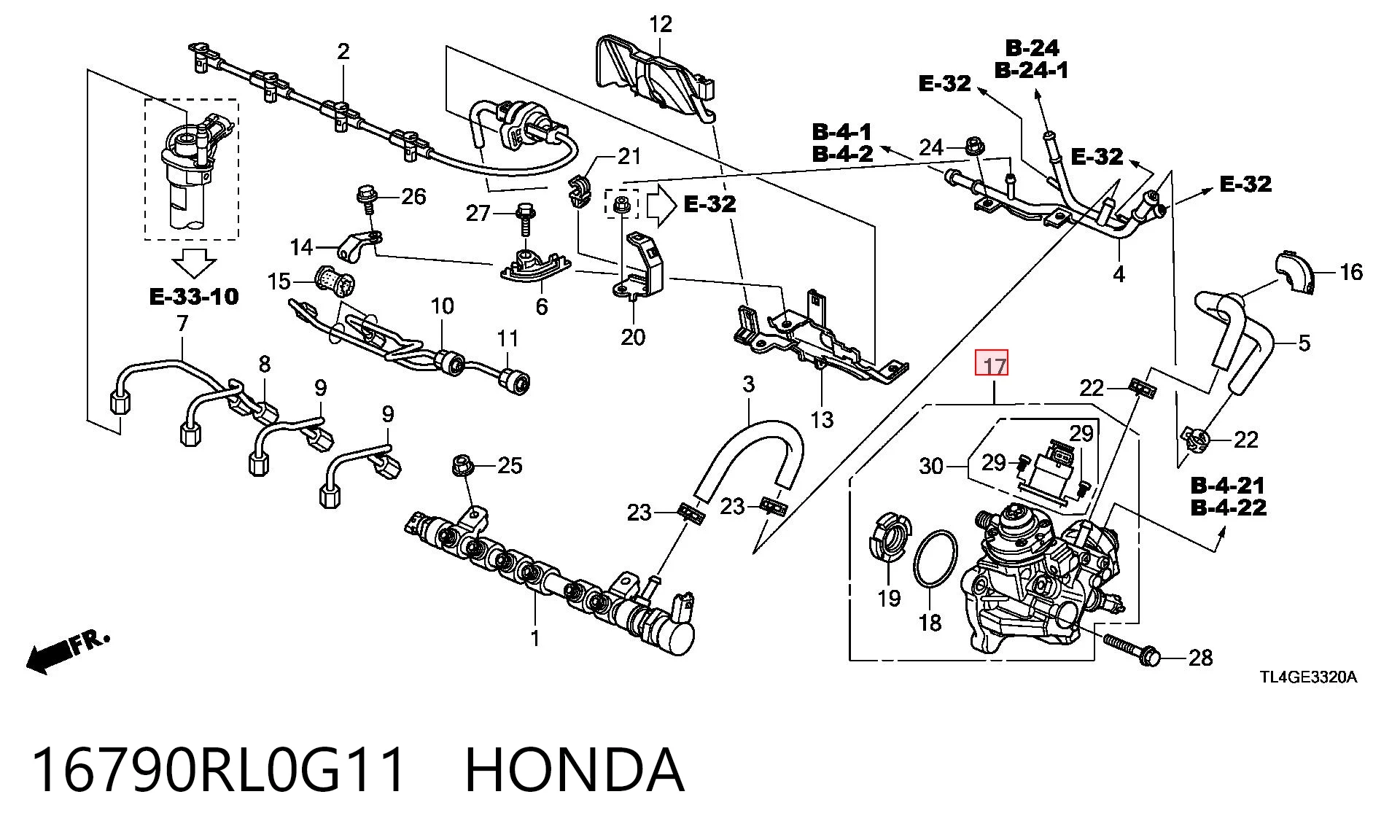 16790RL0G11 Honda Bomba de inyección