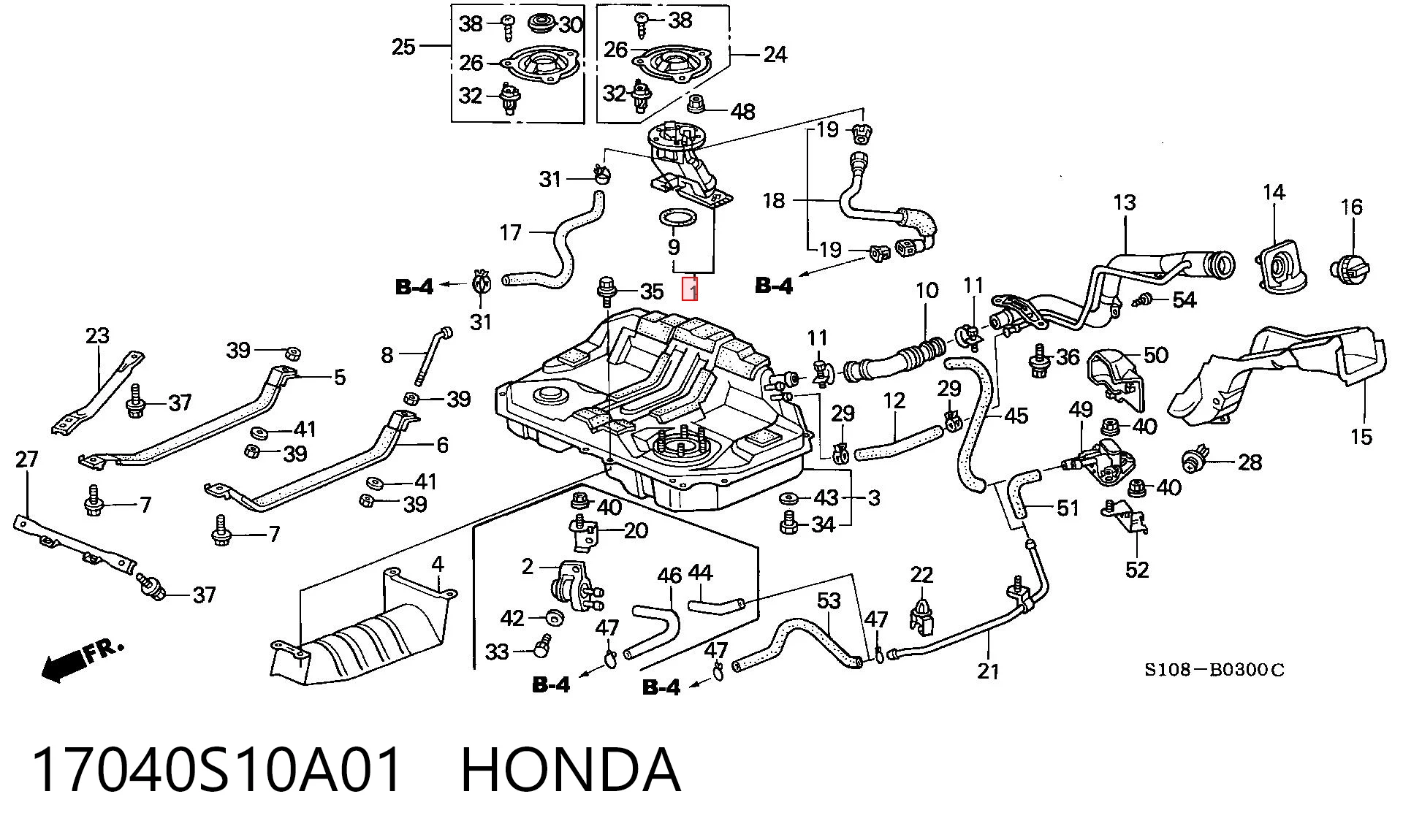 17040S10A01 Honda Elemento de turbina de la bomba de combustible