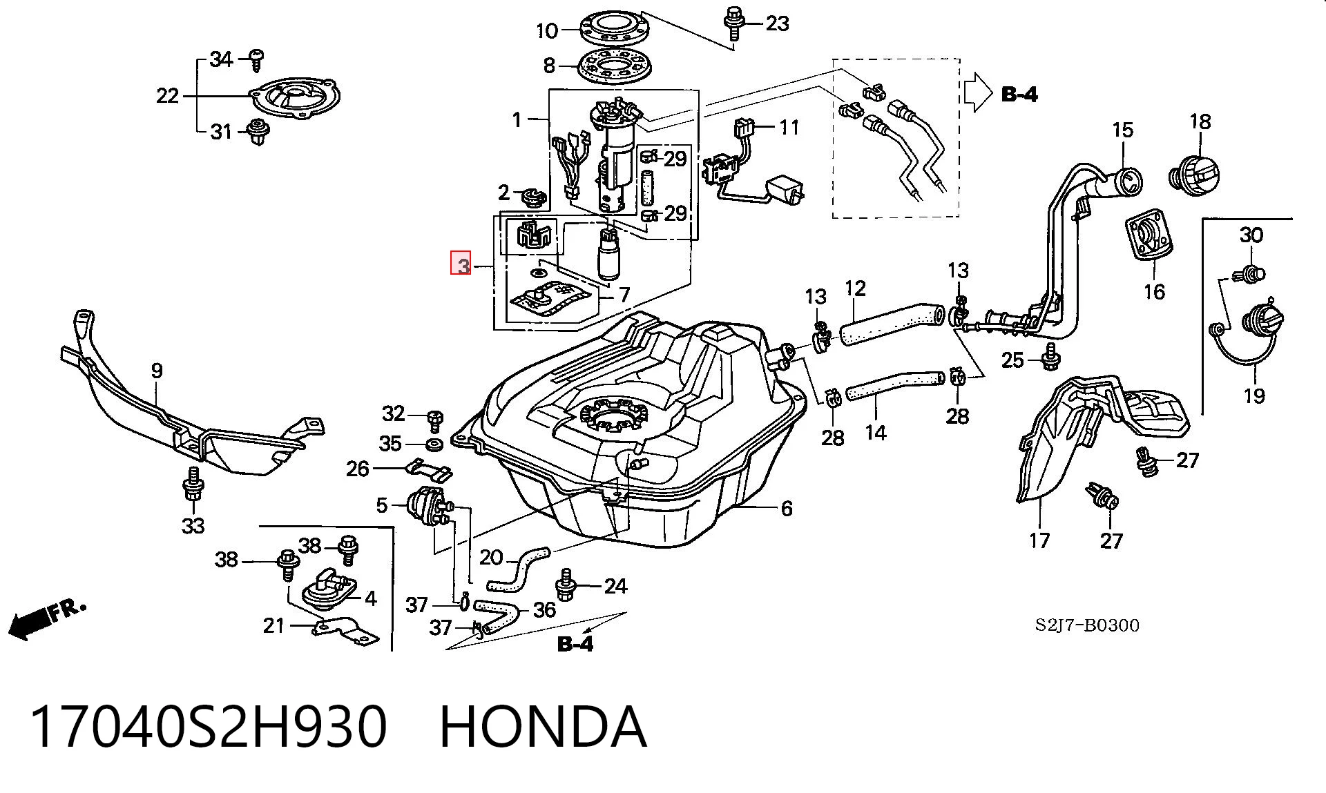 Comprar Bomba de combustible eléctrica sumergible Honda HR-V GH a bajo precio