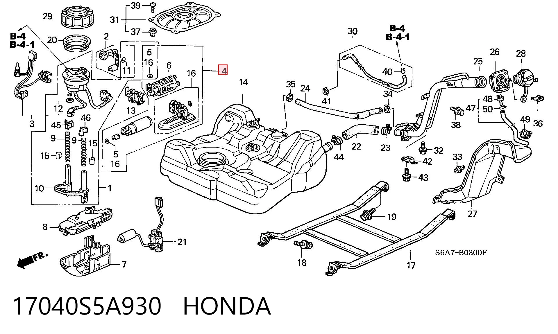 17040S5A930 Honda Módulo de alimentación de combustible