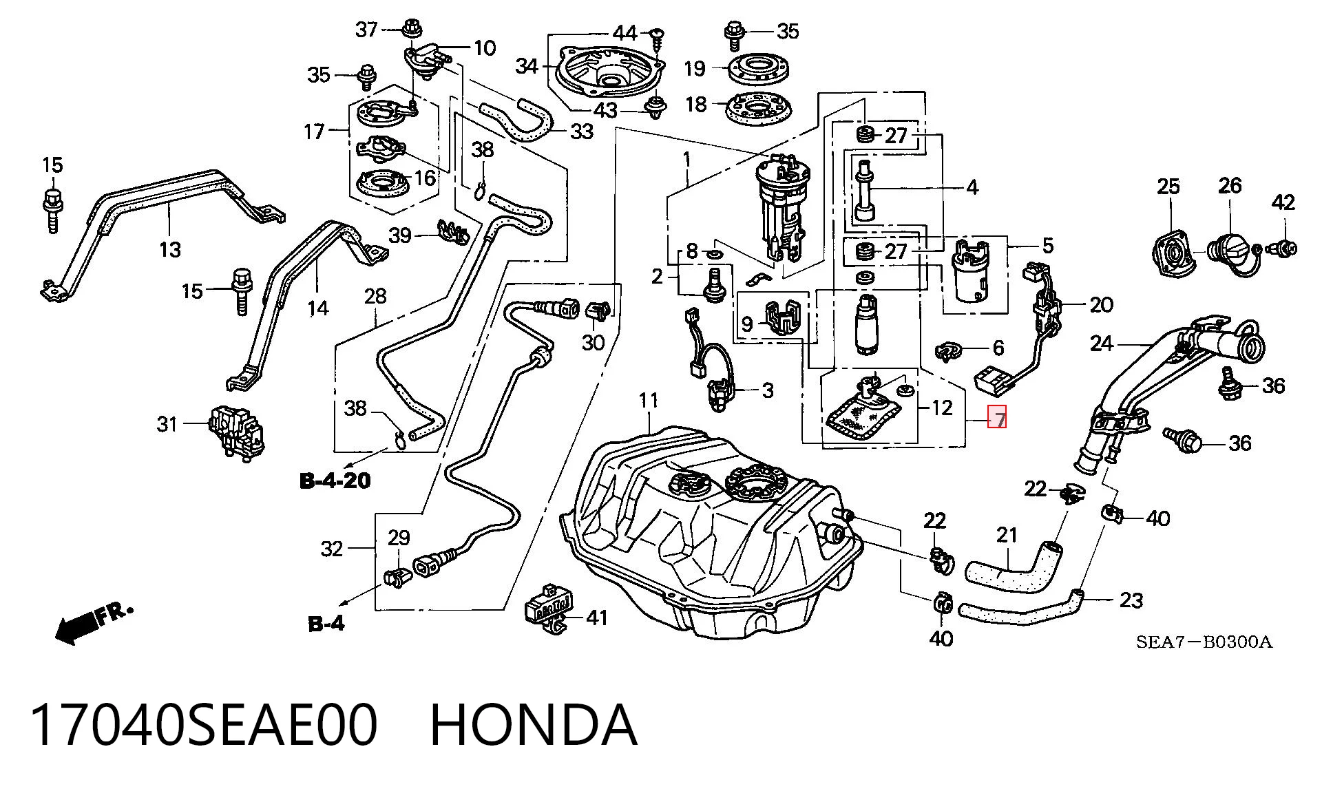 17040SEAE00 Honda Unidad de alimentación de combustible