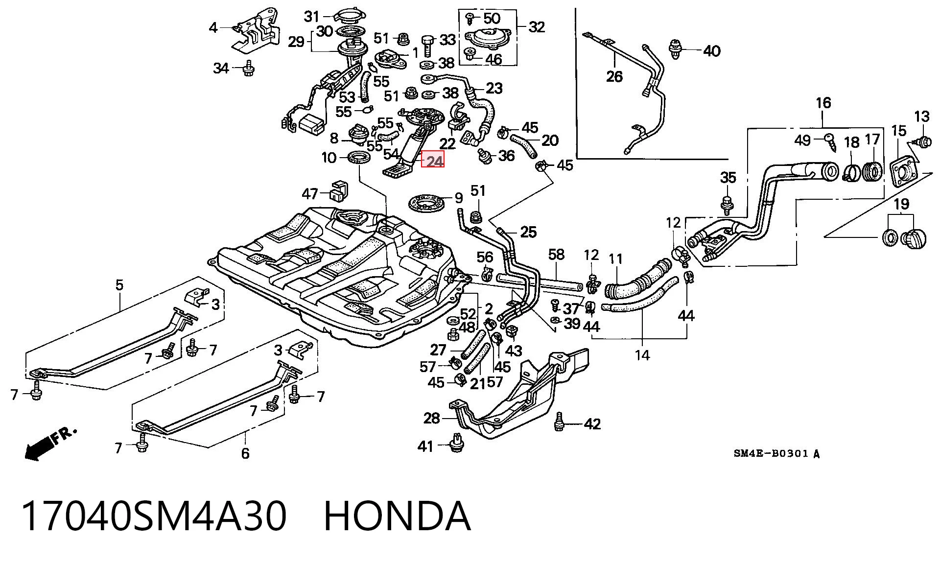 Módulo de bomba de combustible con sensor de nivel de combustible 17040SM4A30 HONDA