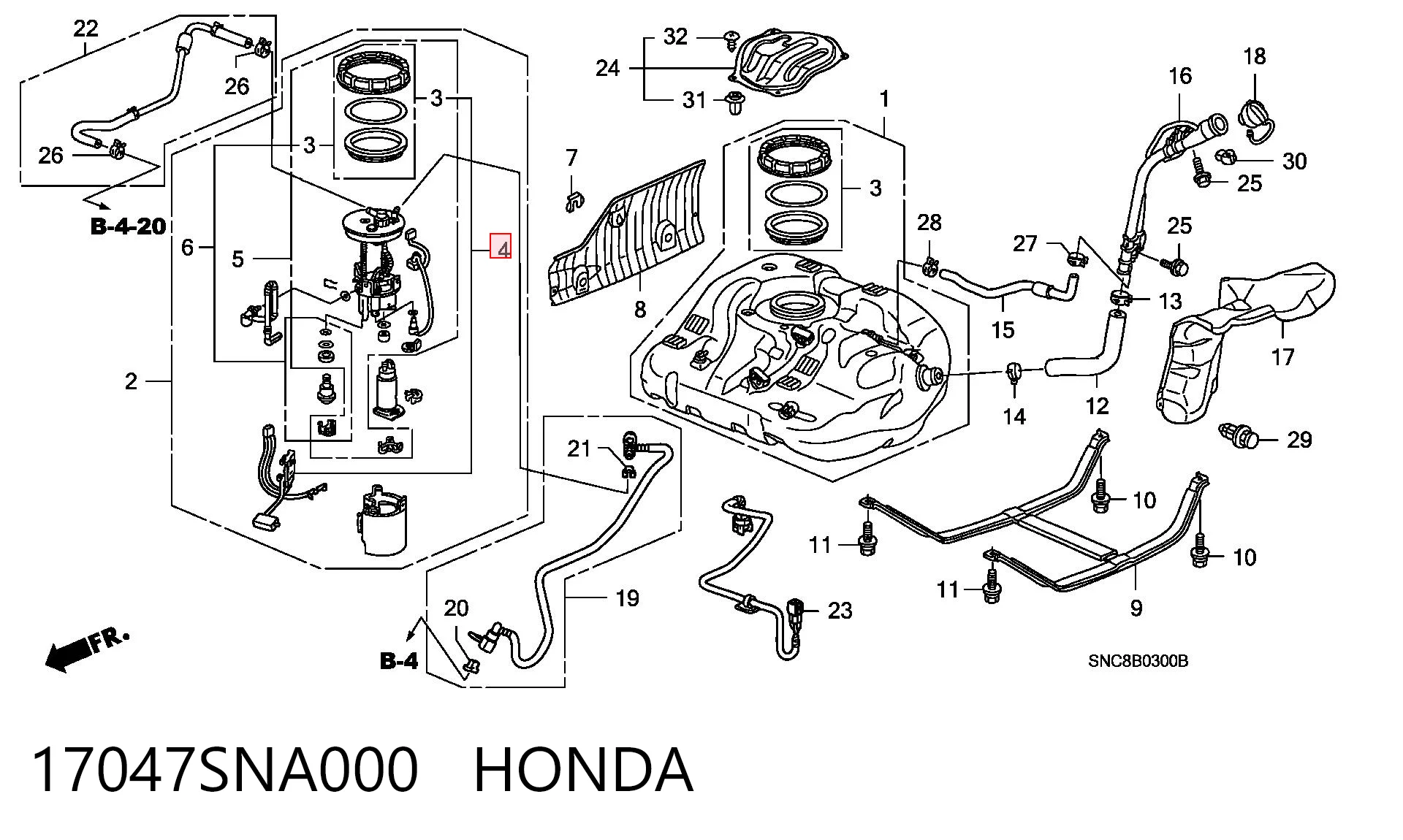 Medidor de combustible para Honda Civic VIII FK, FN