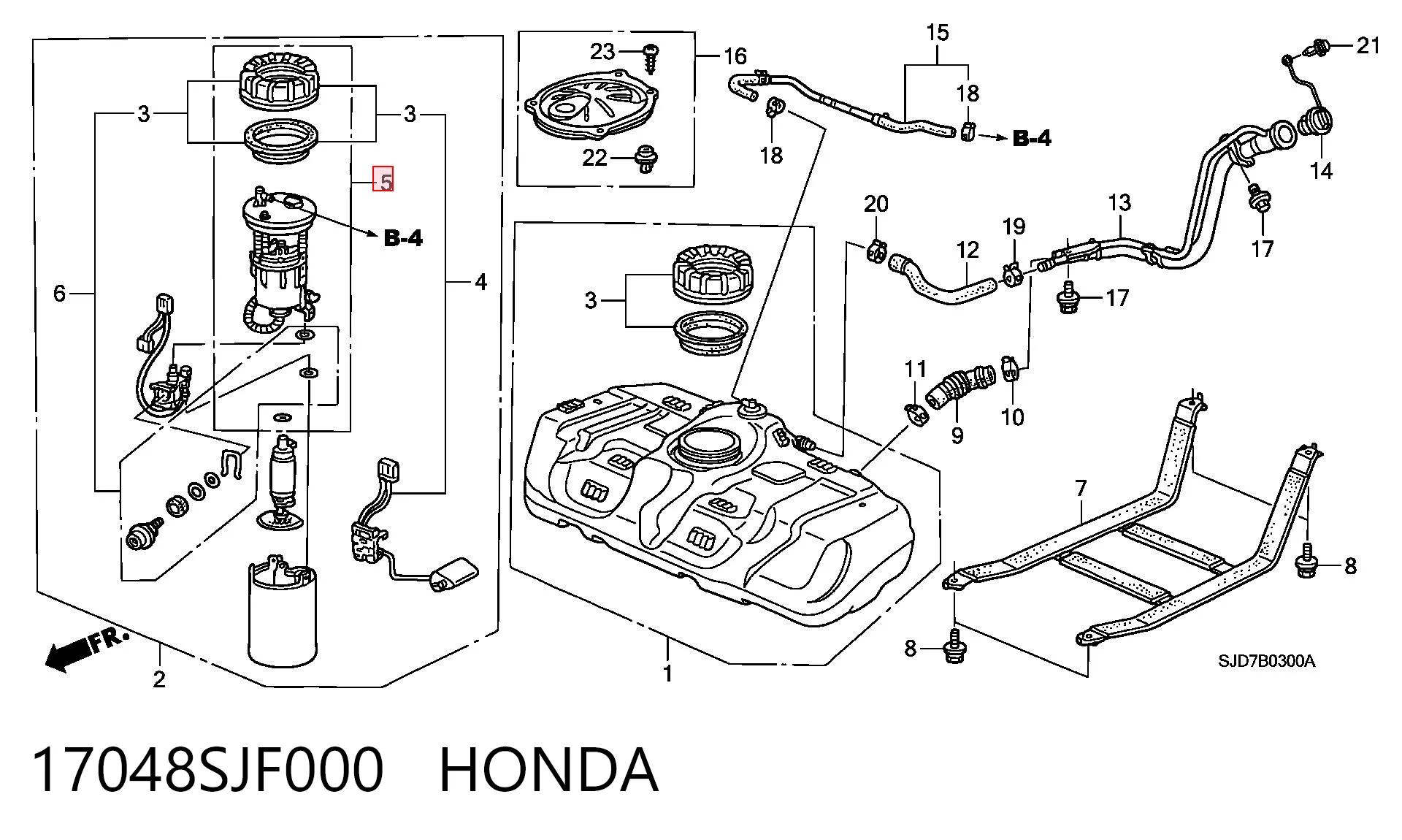 17048SJF000 Honda Filtro de gasolina