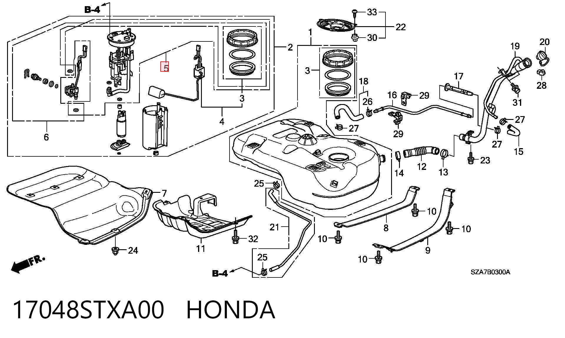 17048STXA00 Honda Filtro de gasolina