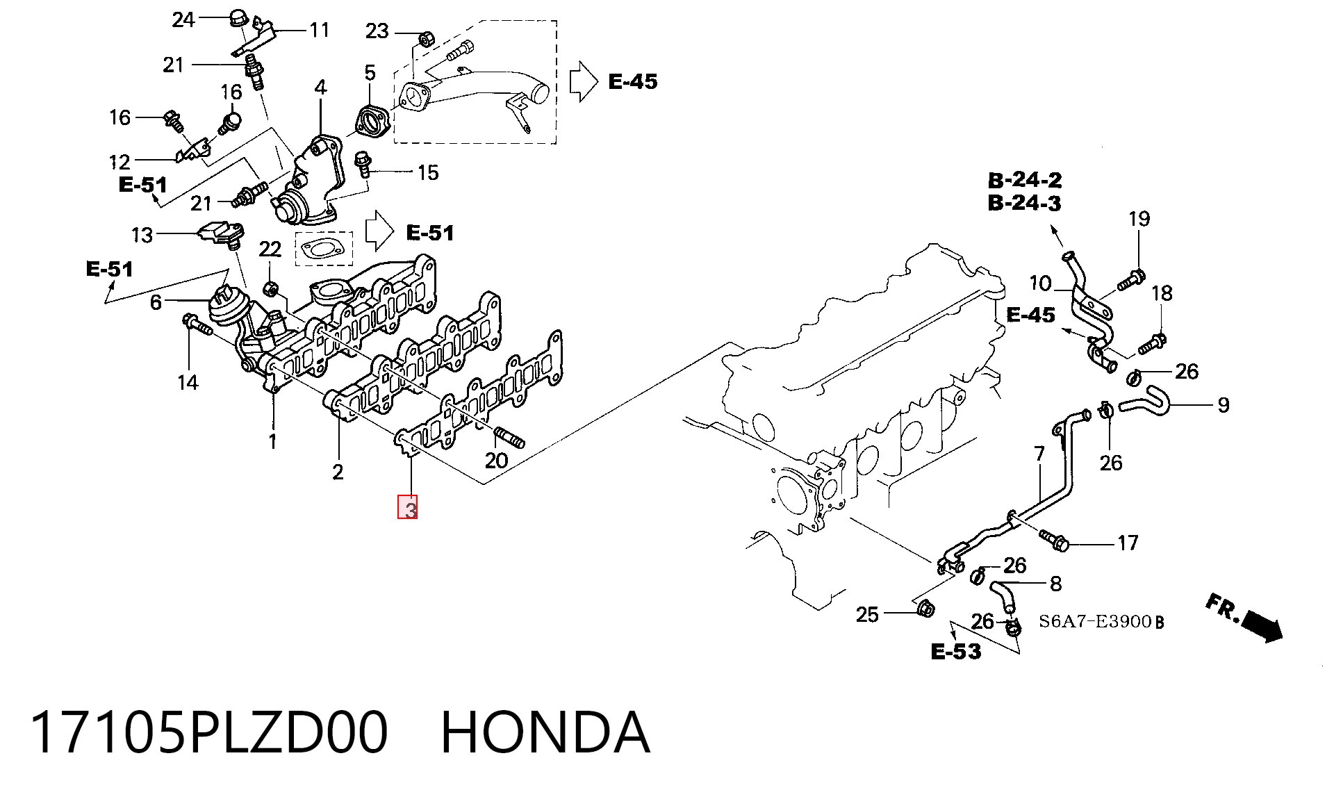 Comprar Junta del colector de admisión Honda Civic VII EU, EP, EV a bajo precio