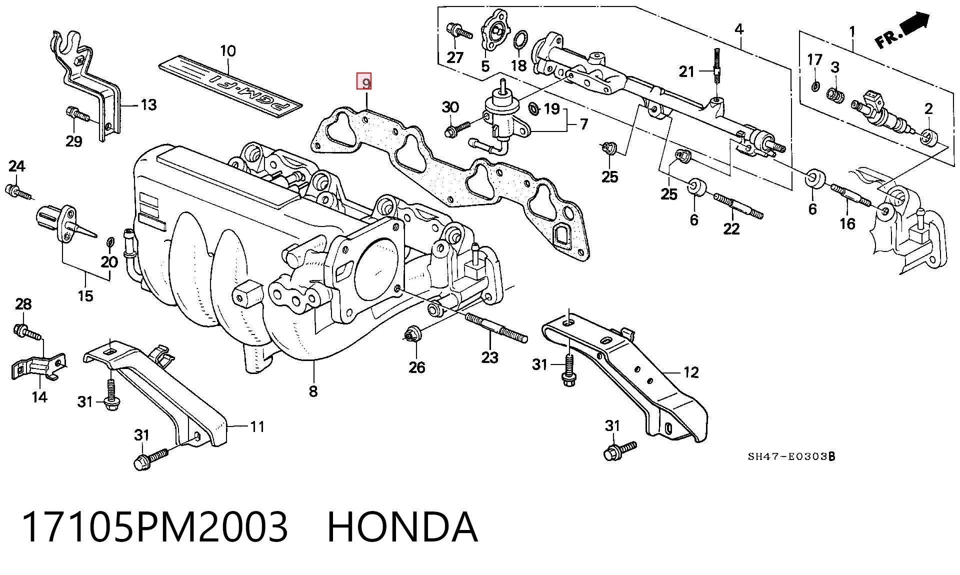 Junta de colector de admisión Honda Civic IV sedán (ED, EF) (1987 - 1993) precio, desde 5,87 EUR