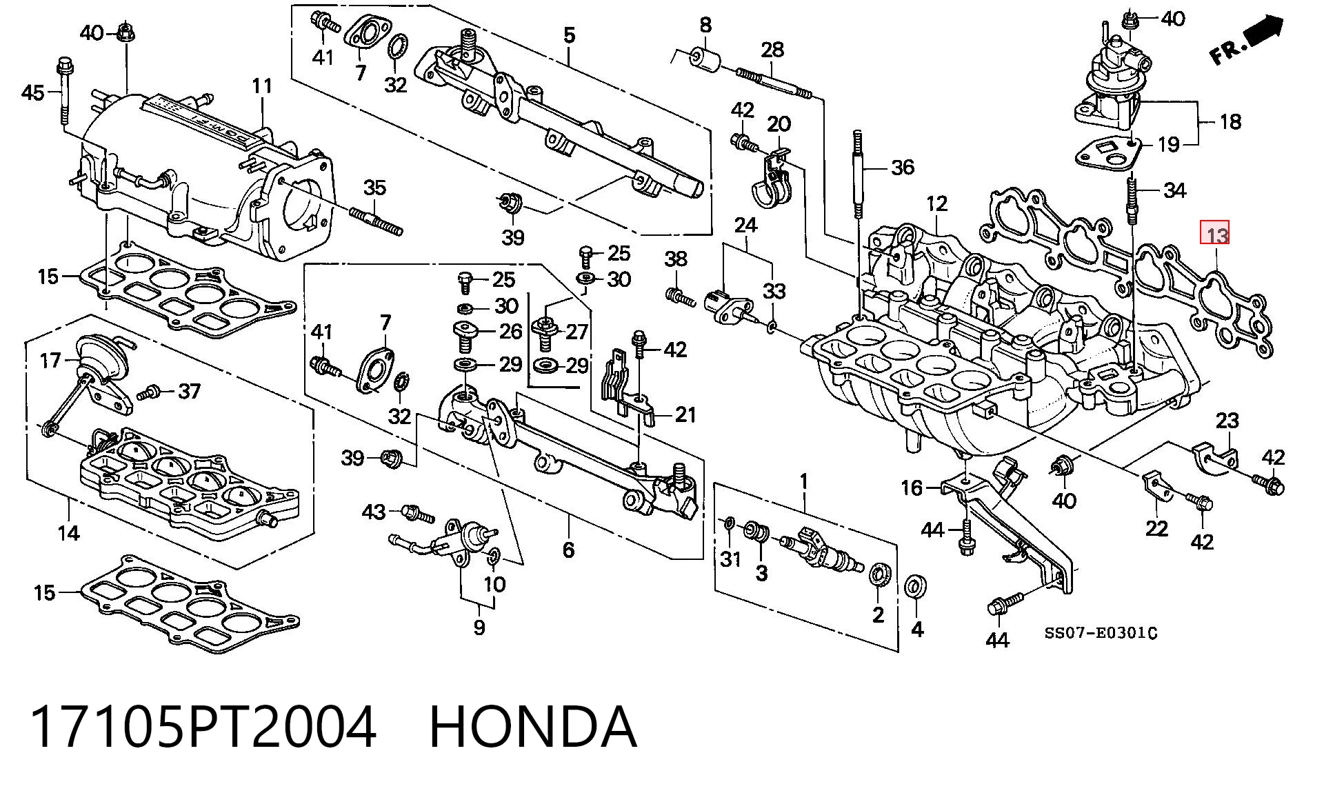Junta de colector de admisión Honda Accord V sedán (CC7) (1993 - 1996) precio, desde 11,60 EUR