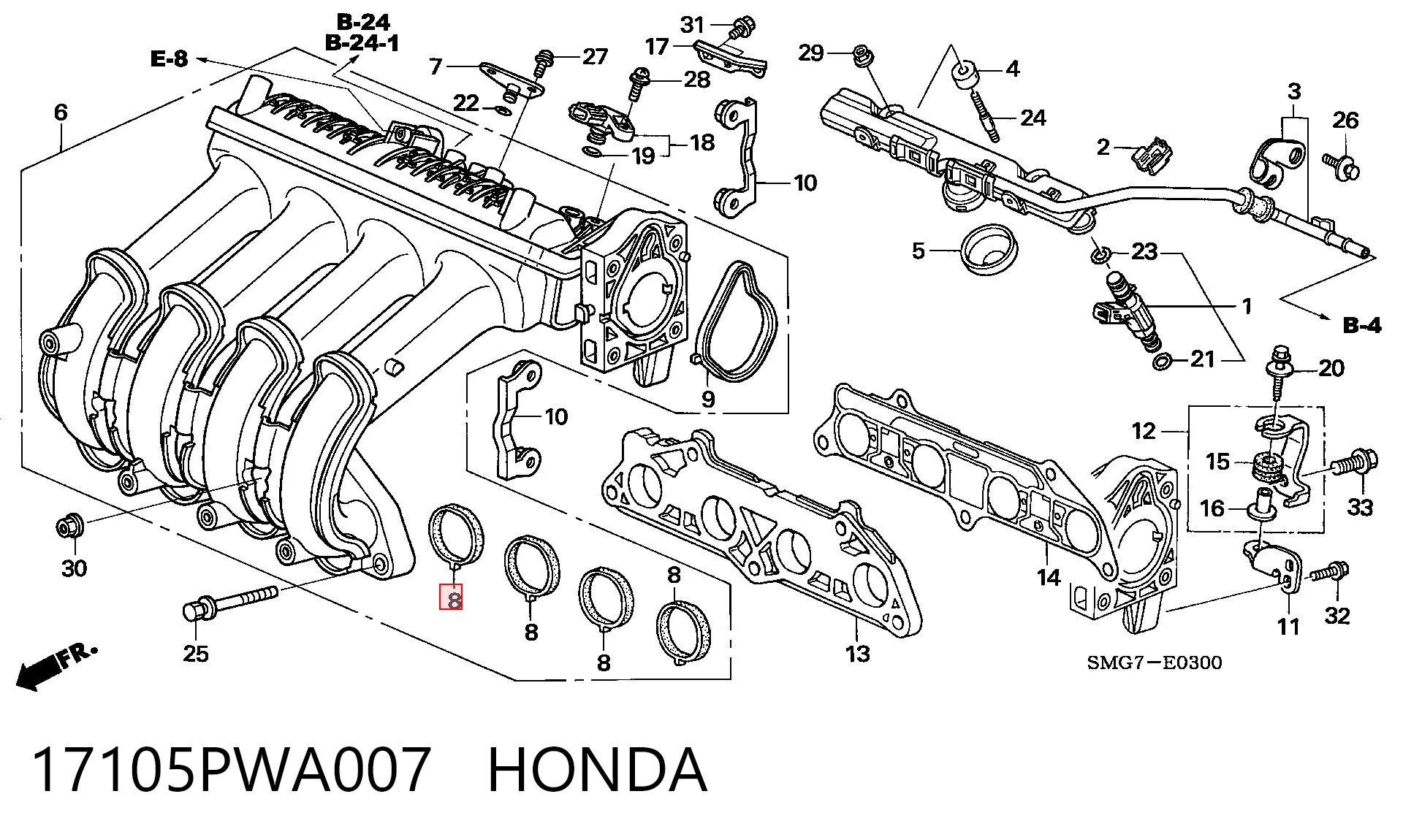 Juego de juntas, colector de admisión Honda Jazz  (2002-2008)