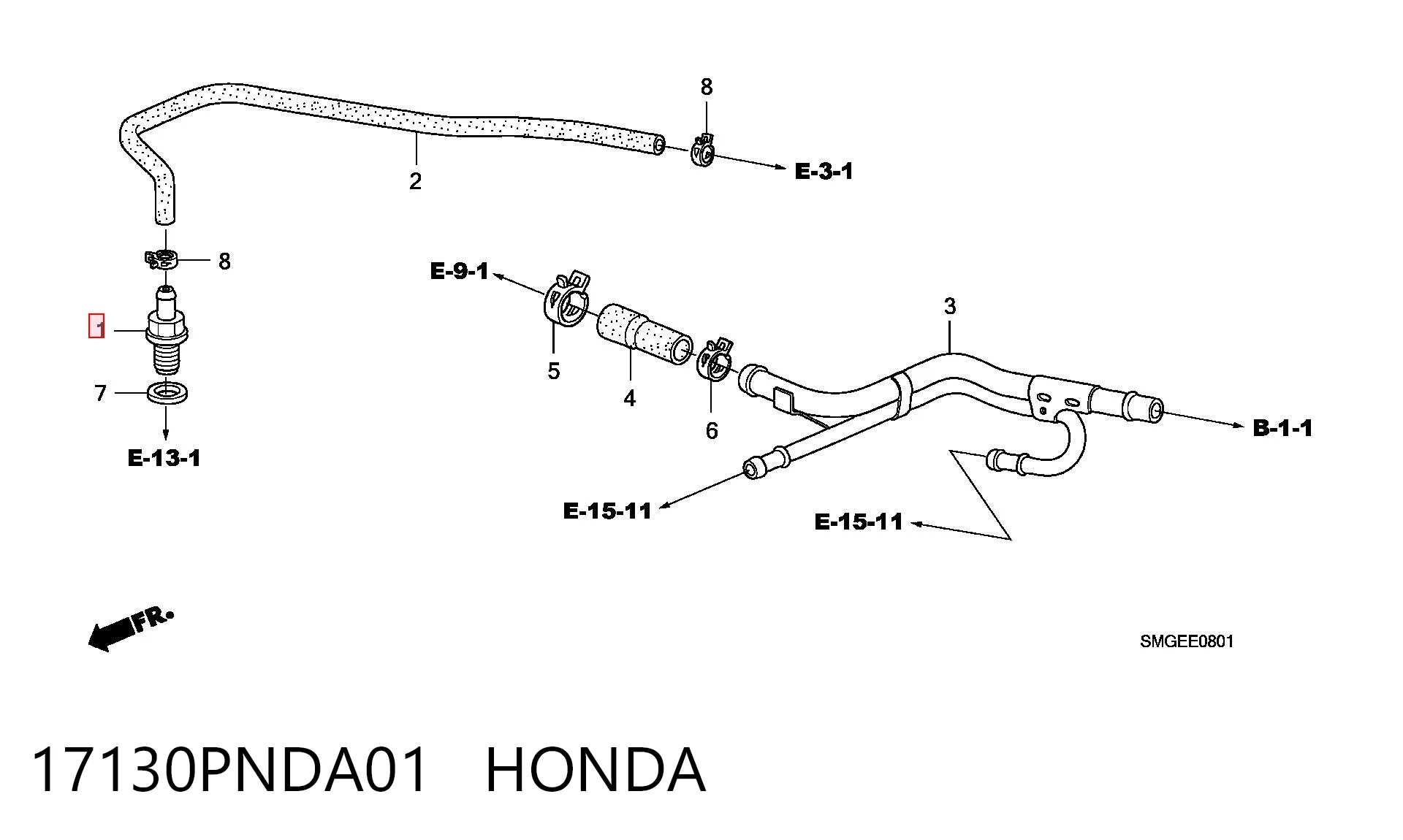 Válvula de ventilación del cárter para Honda CR-V III RE