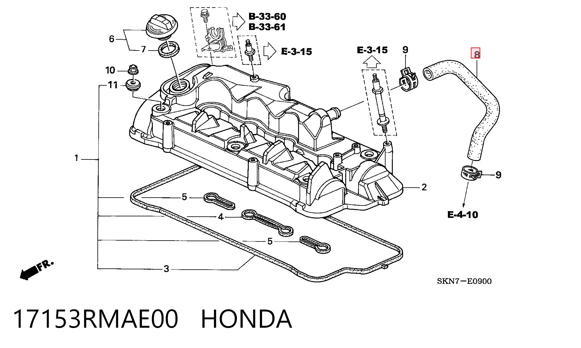 Comprar Tubo de ventilación del cárter (separador de aceite) Honda CR-V RE a bajo precio
