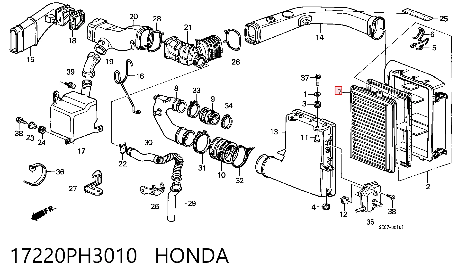 Filtro de aire de motor Honda Accord III (1985-1989)