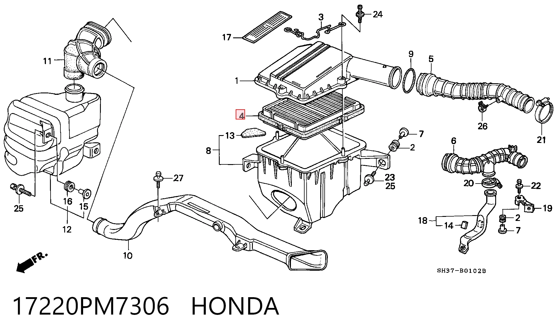 Filtro de aire para Honda Civic ED, EF
