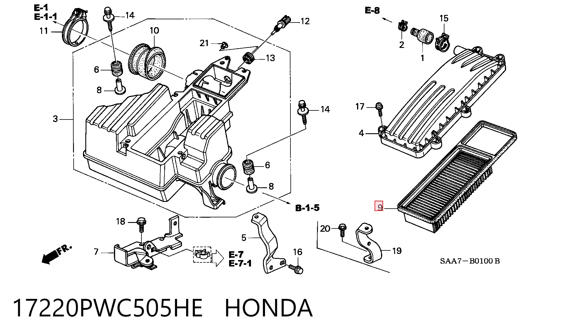 17220PWC505HE Honda