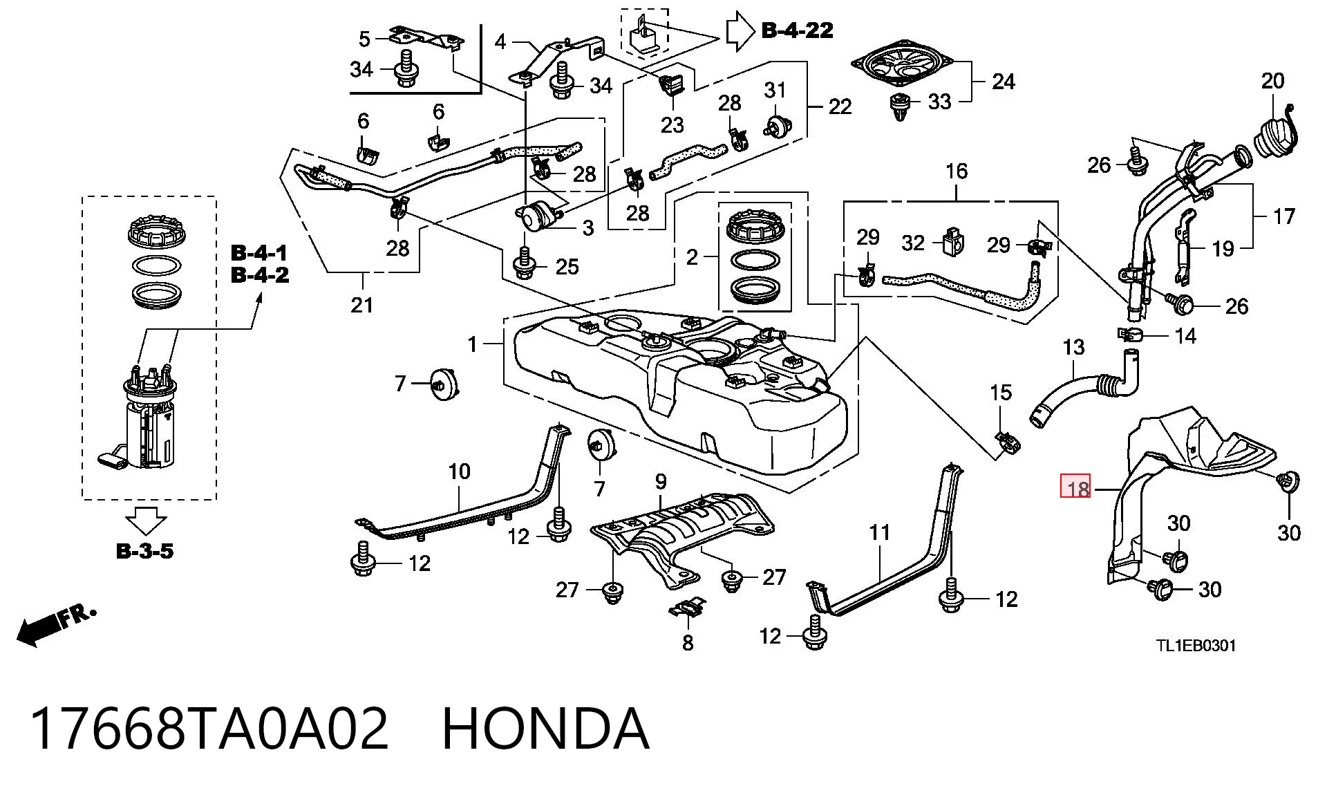 17668TA0A02 Honda 