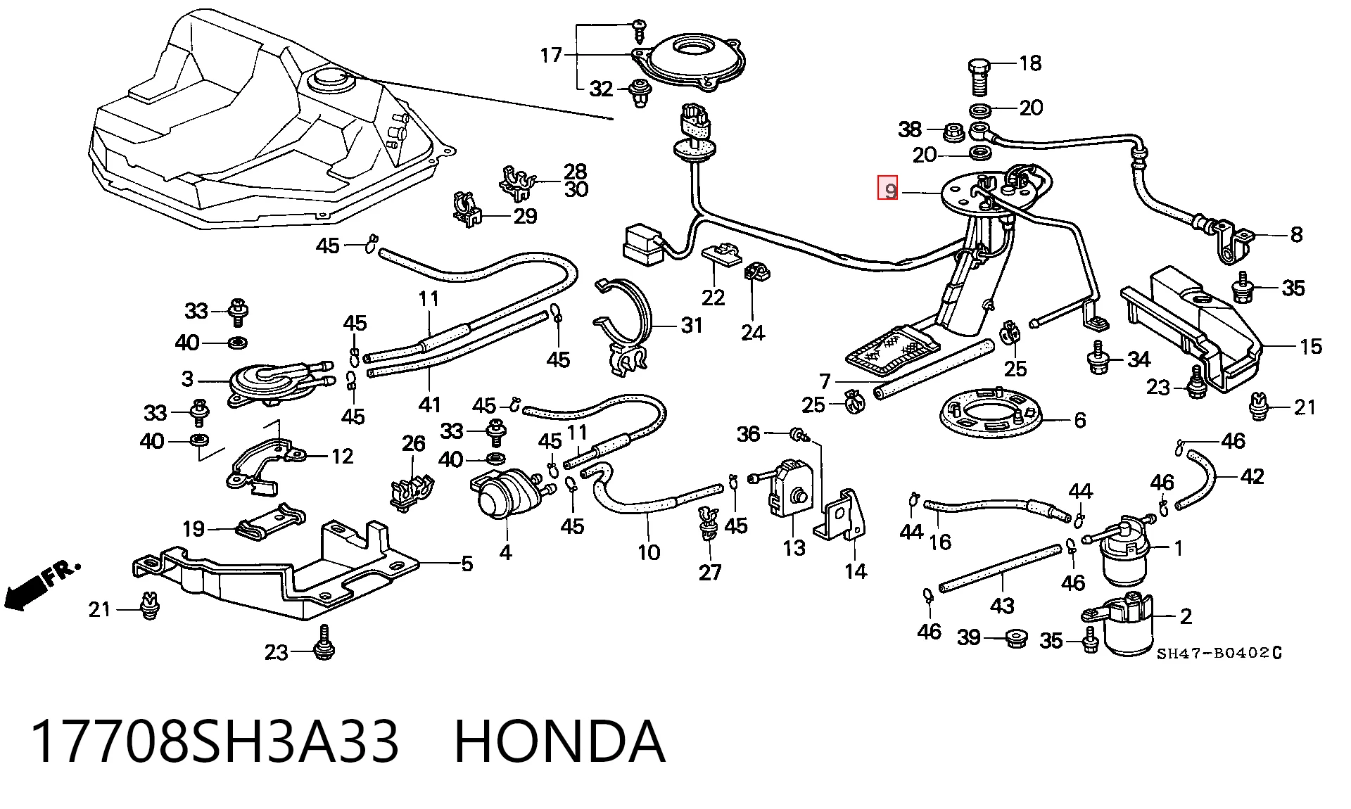 Módulo de alimentación de combustible para Honda Civic IV ED, EF