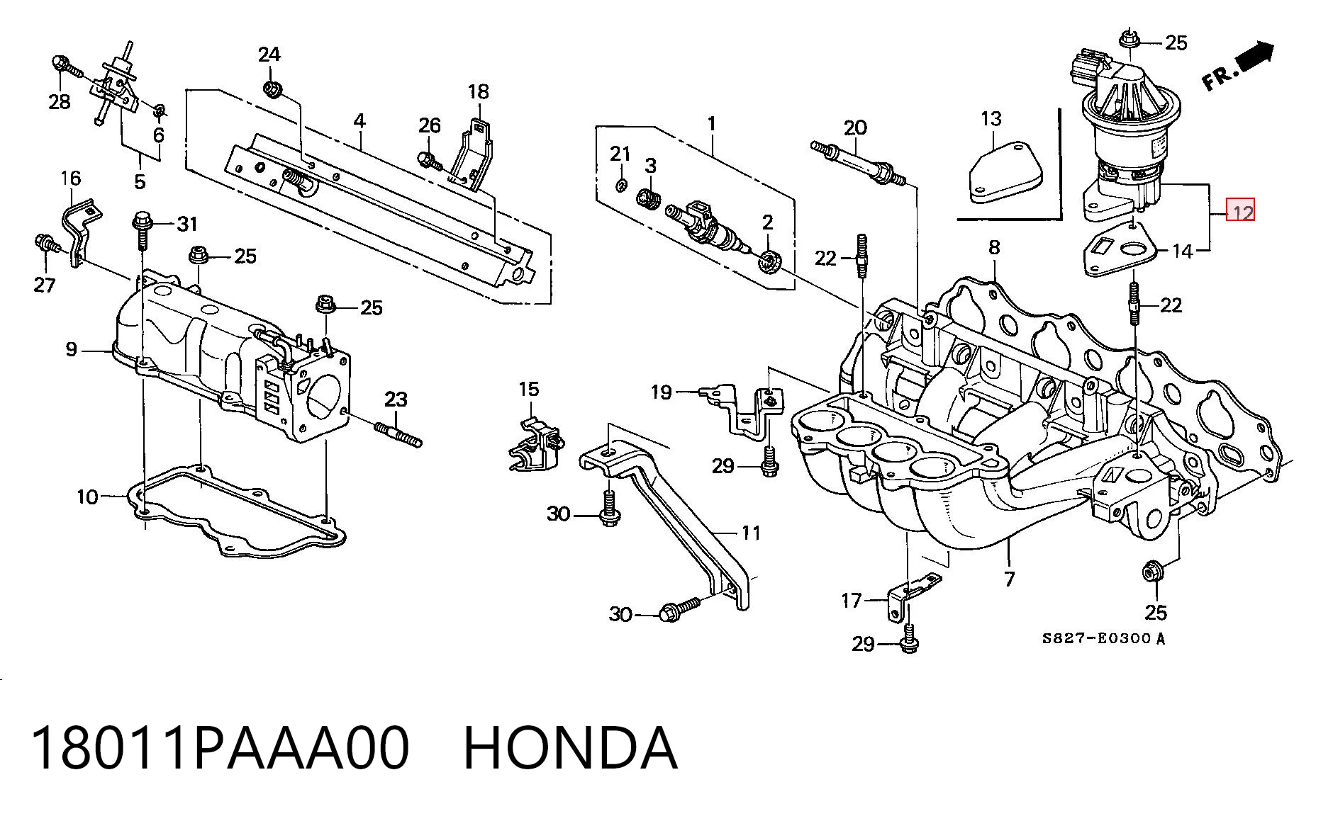 18011PAAA00 Honda Válvula EGR