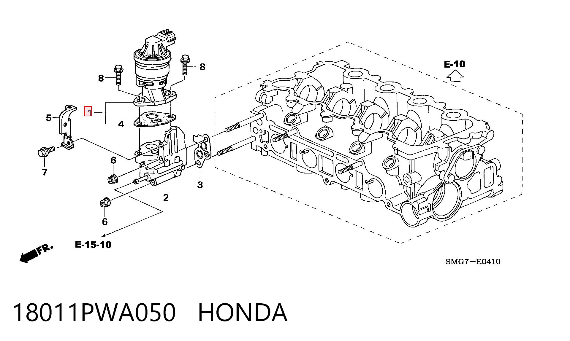 18011PWA050 Honda Válvula EGR
