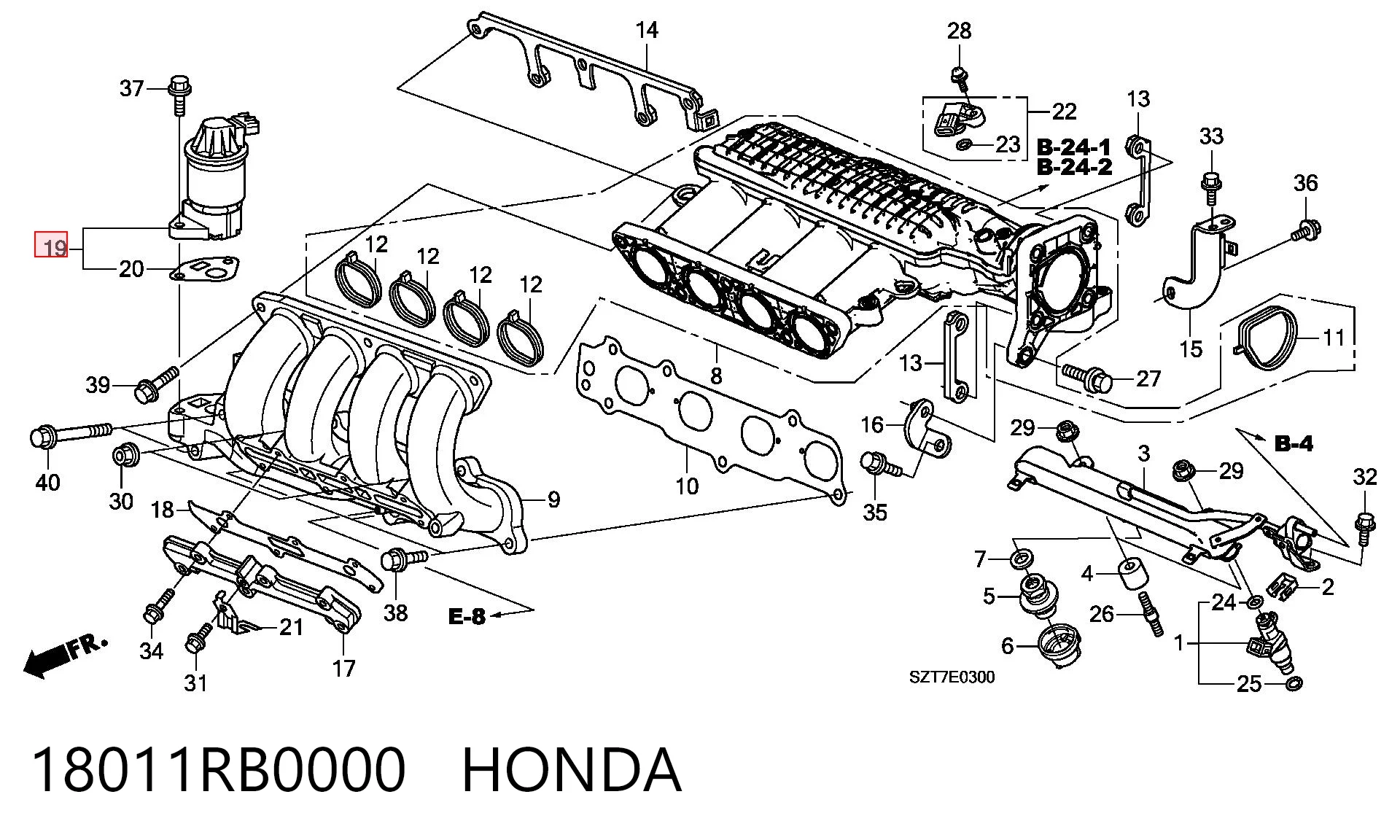 18011RB0000 Honda Válvula EGR