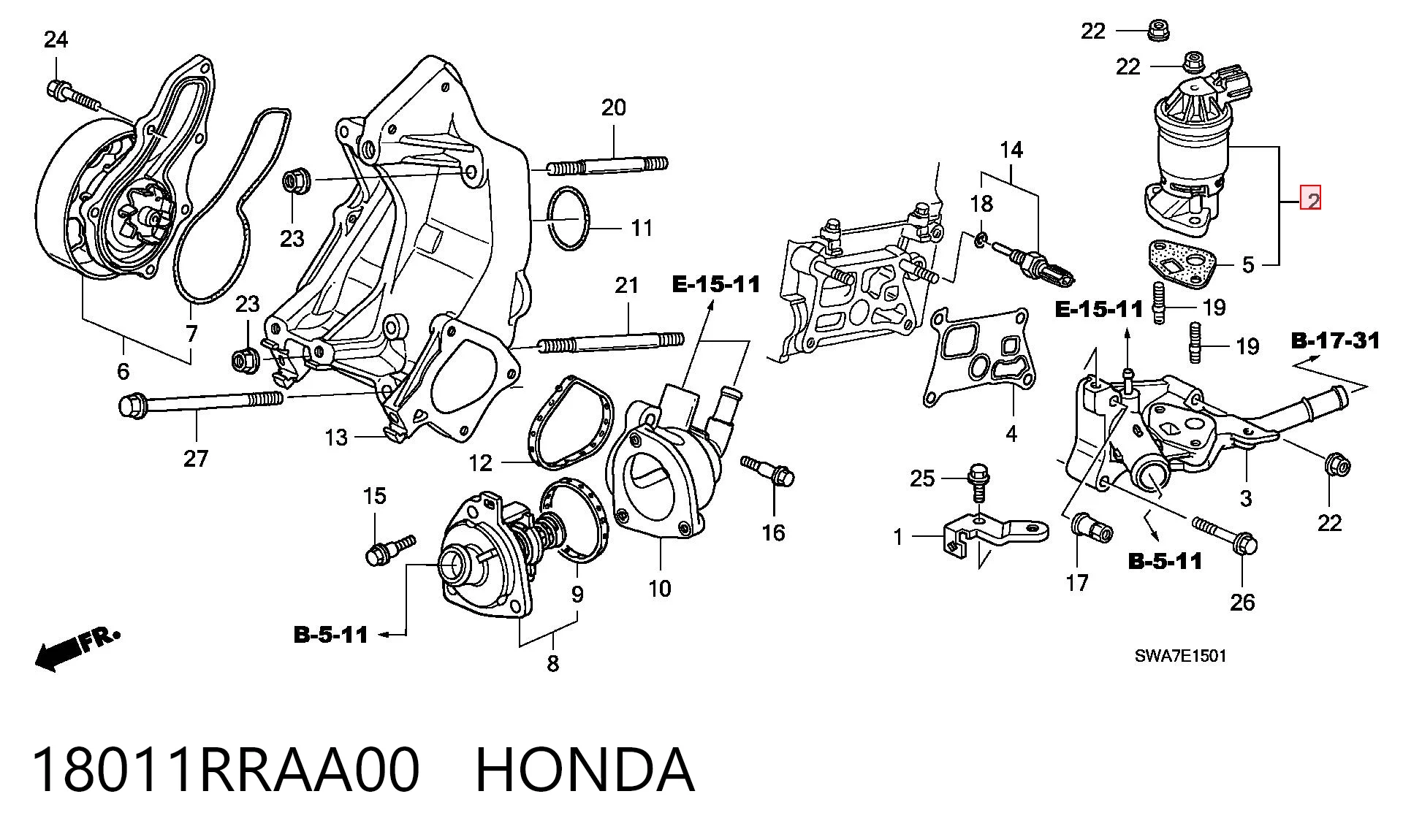18011RRAA00 Honda