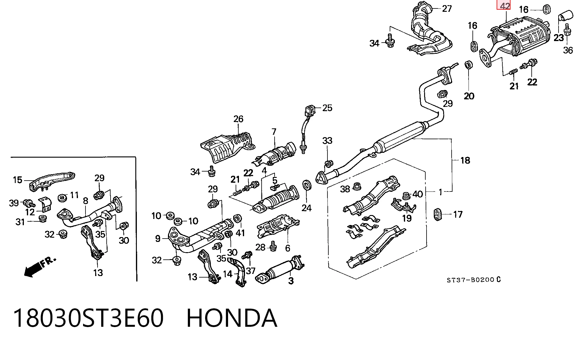Silenciador trasero para Honda Civic MA,MB