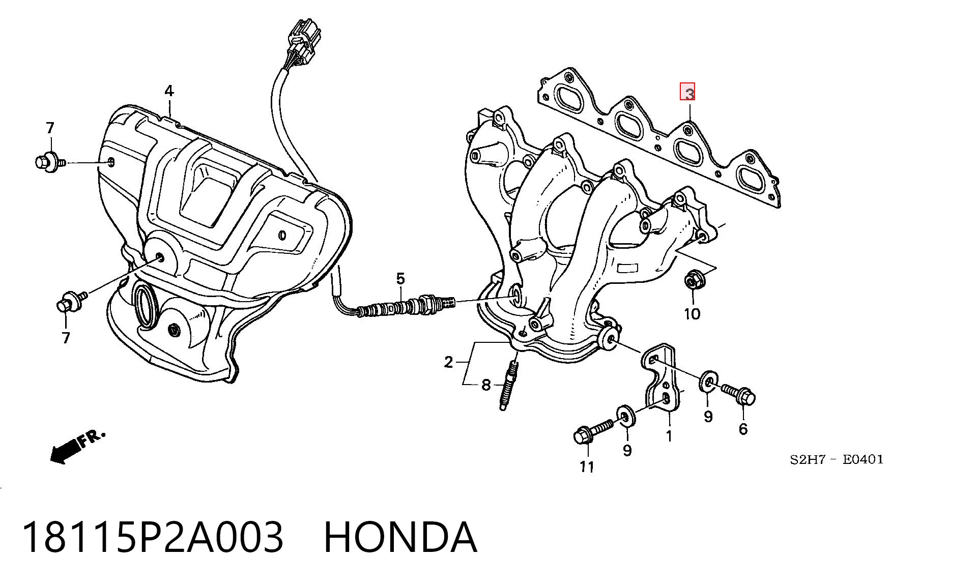 Junta colector joint para Honda Civic IV ED, EF