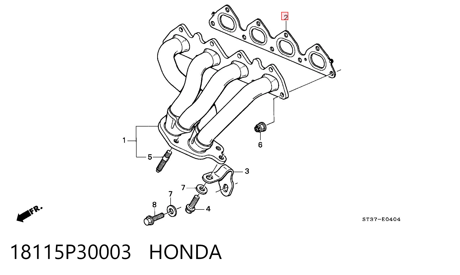 Junta de colector de escape 18115P30003 HONDA