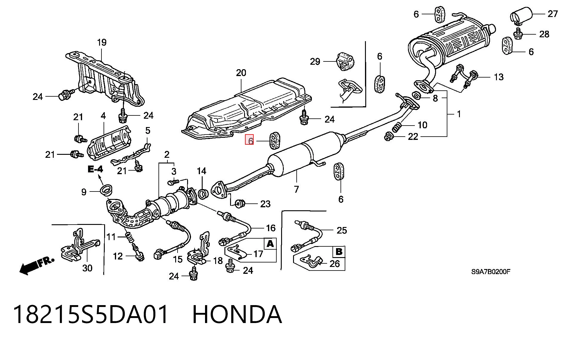 18215S5DA01 Honda