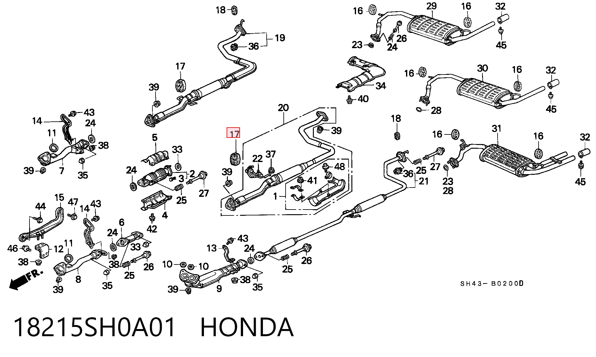 Almohadilla de montaje del silenciador Honda Civic V (EG, EH)