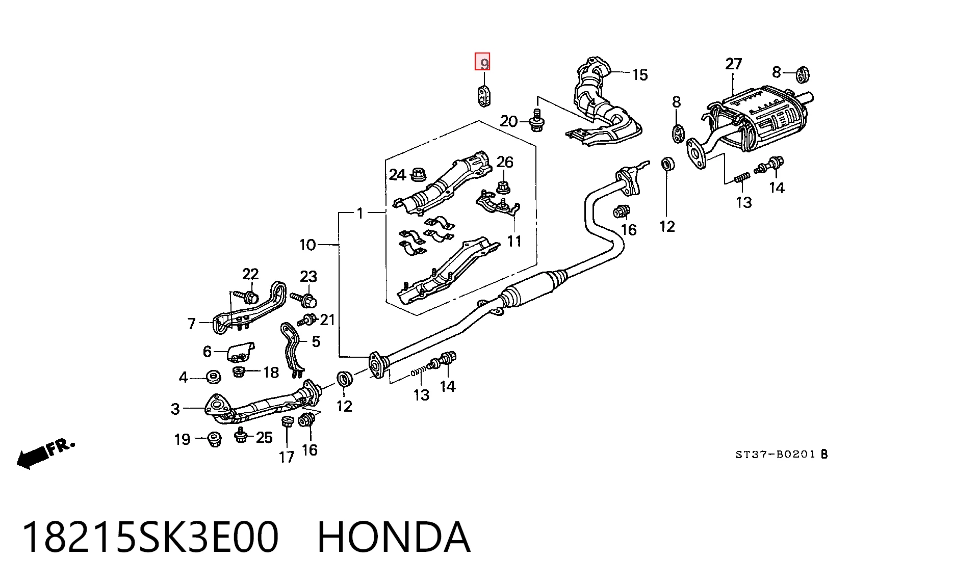  Soporte escape Honda Civic 5