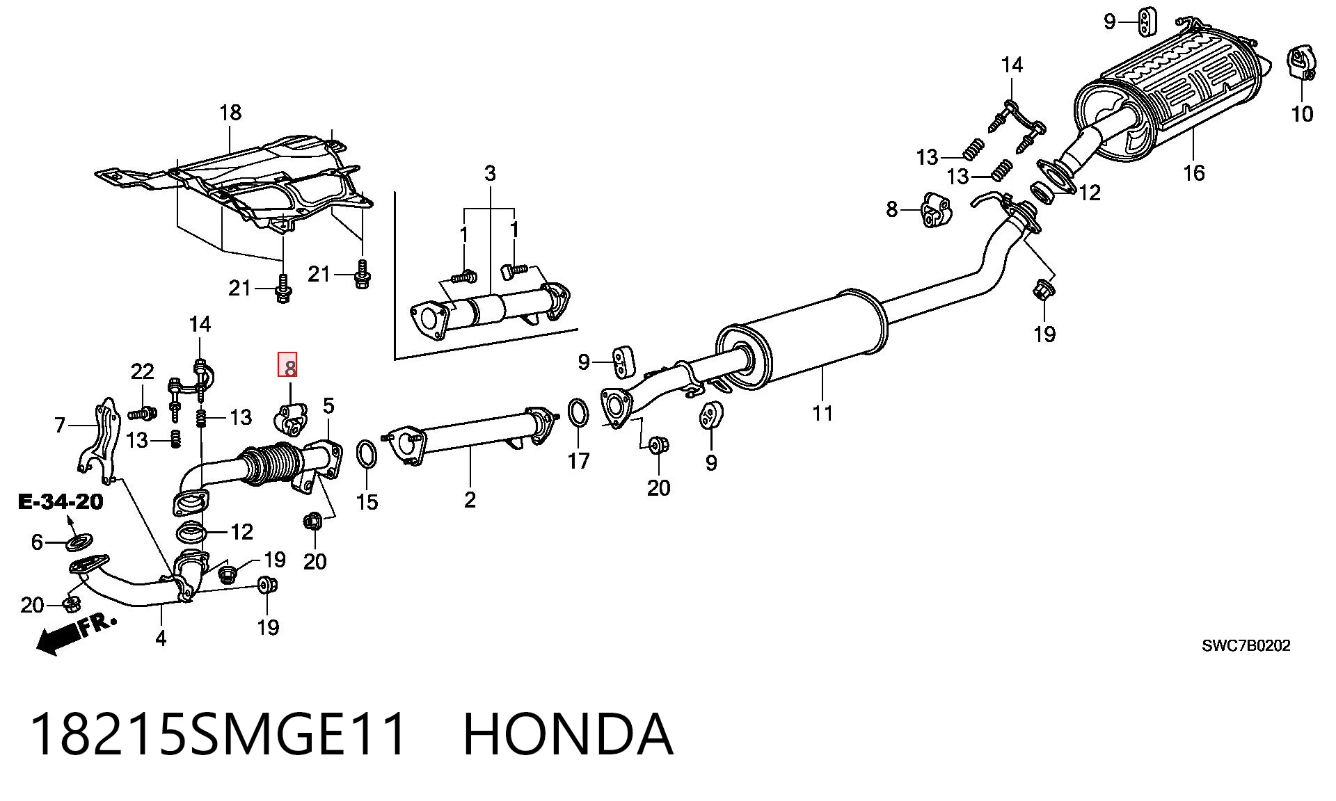  Soporte escape Honda CR-V 3